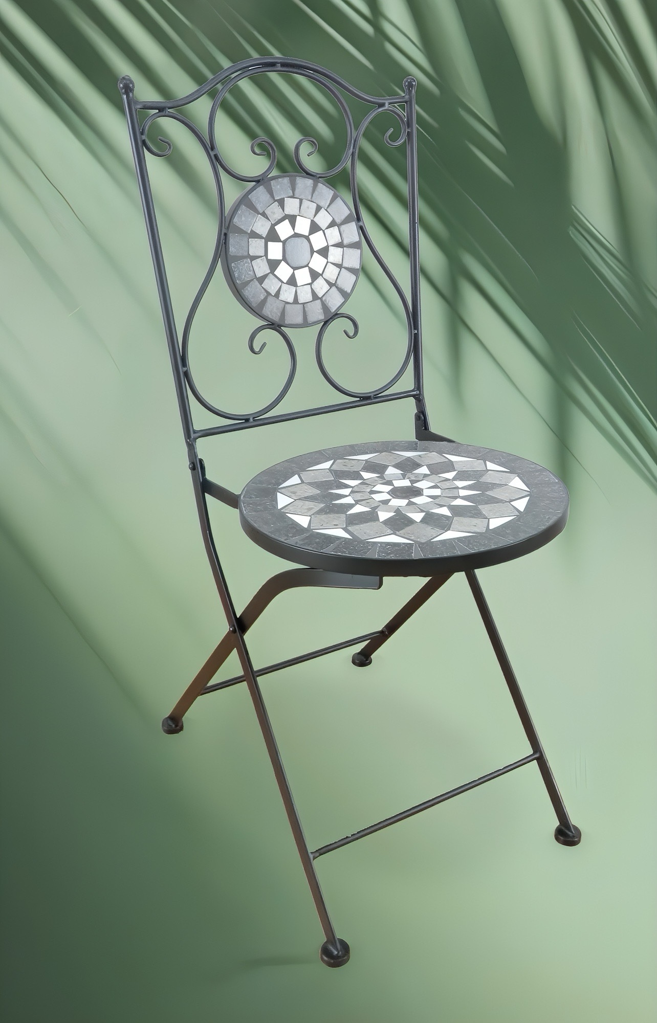 Gartenstuhl Mosaik aus Eisen, grau