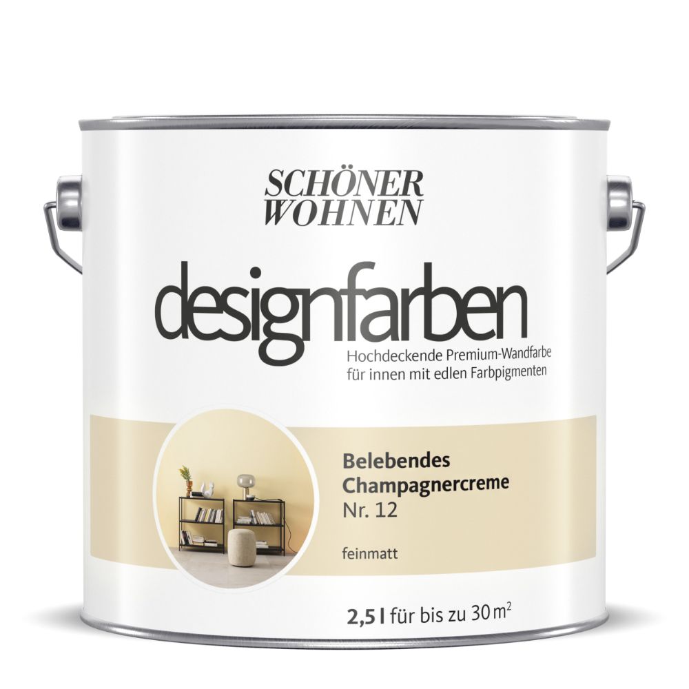 Schöner Wohnen Designfarbe, belebendes Champagnergelb, 2,5L Schöner Wohnen Designfarbe, belebendes Champagnergelb, 2,5L
