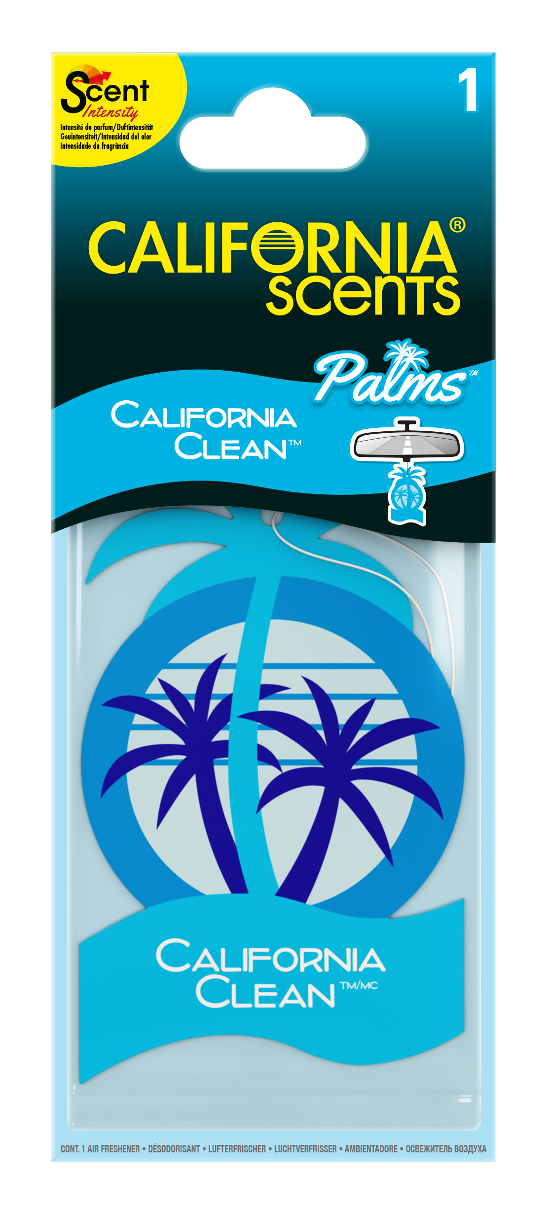 California Scents Auto-Lufterfrischer Papier Palme, California Clean