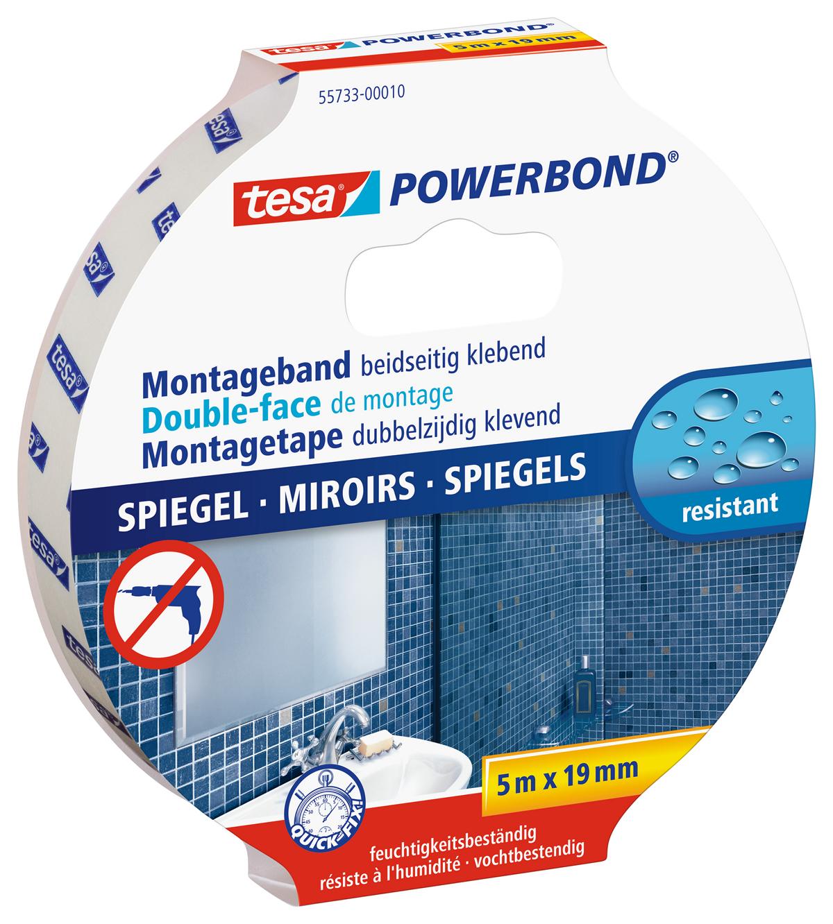 tesa Powerbond Montageband Spiegel, 5 m