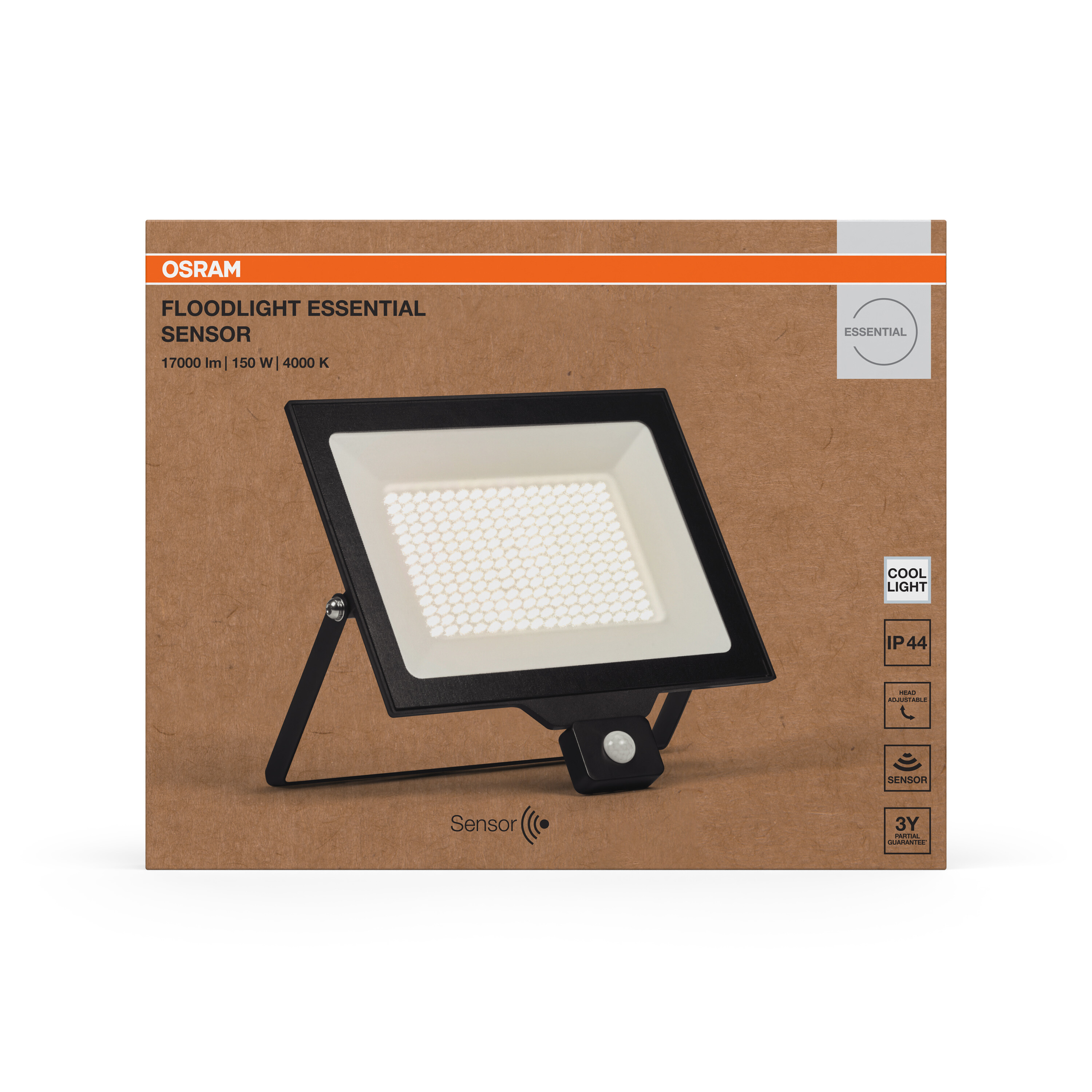 Osram Flutlicht Essential, Sensor, 150W, schwarz
