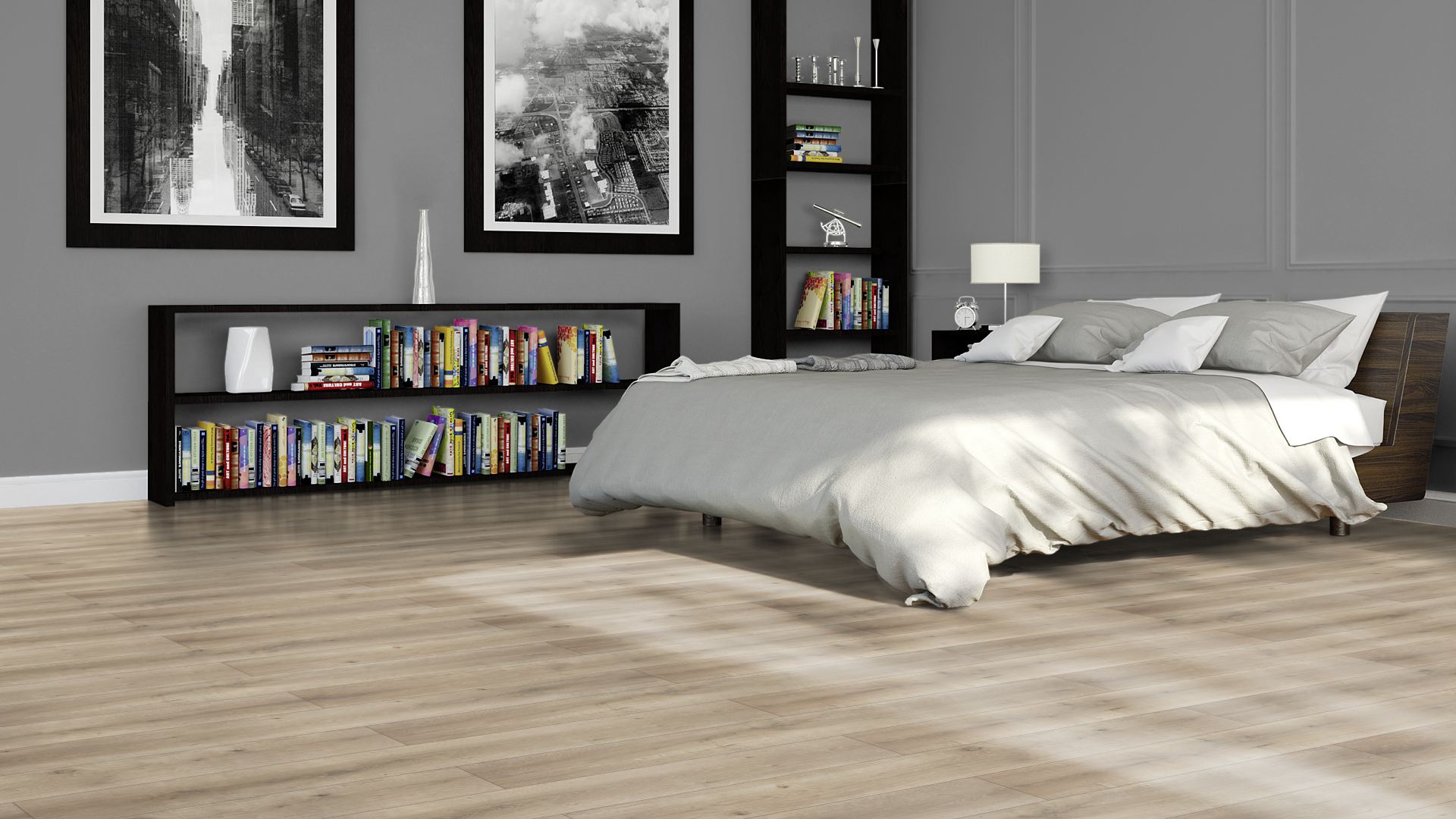 740720_9 Classen Laminatboden Waterresistent Oak Light Grey Brown