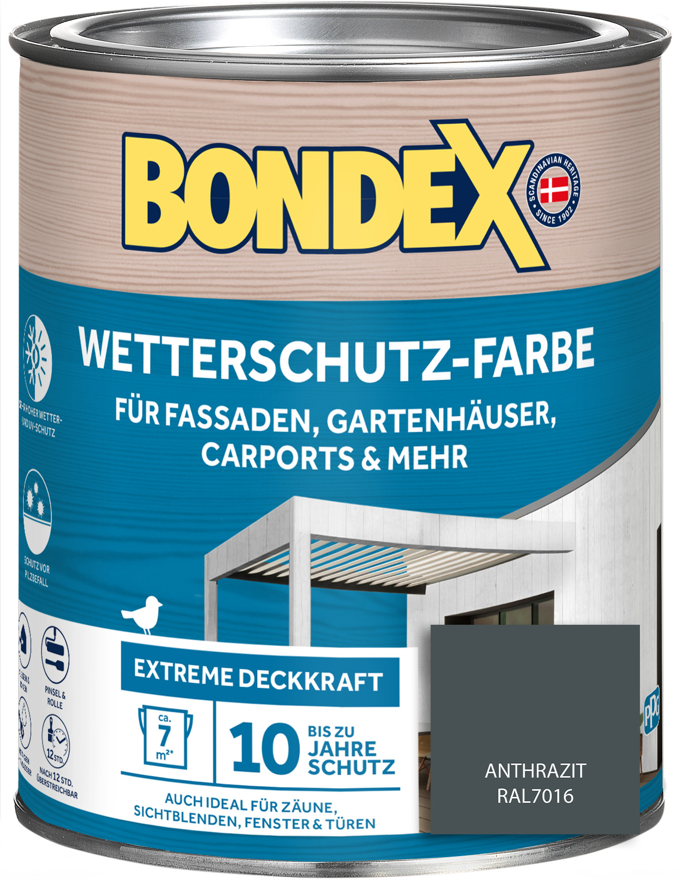 Bondex Wetterschutz-Farbe, anthrazit, 0,75 l Bondex Wetterschutz-Farbe, anthrazit, 0,75 l