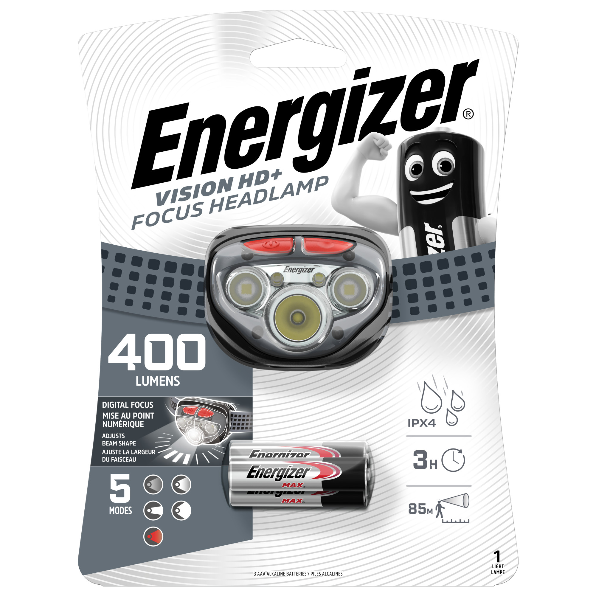 Energizer Kopflampe Vision HD+ Focus inkl. 3 AAA