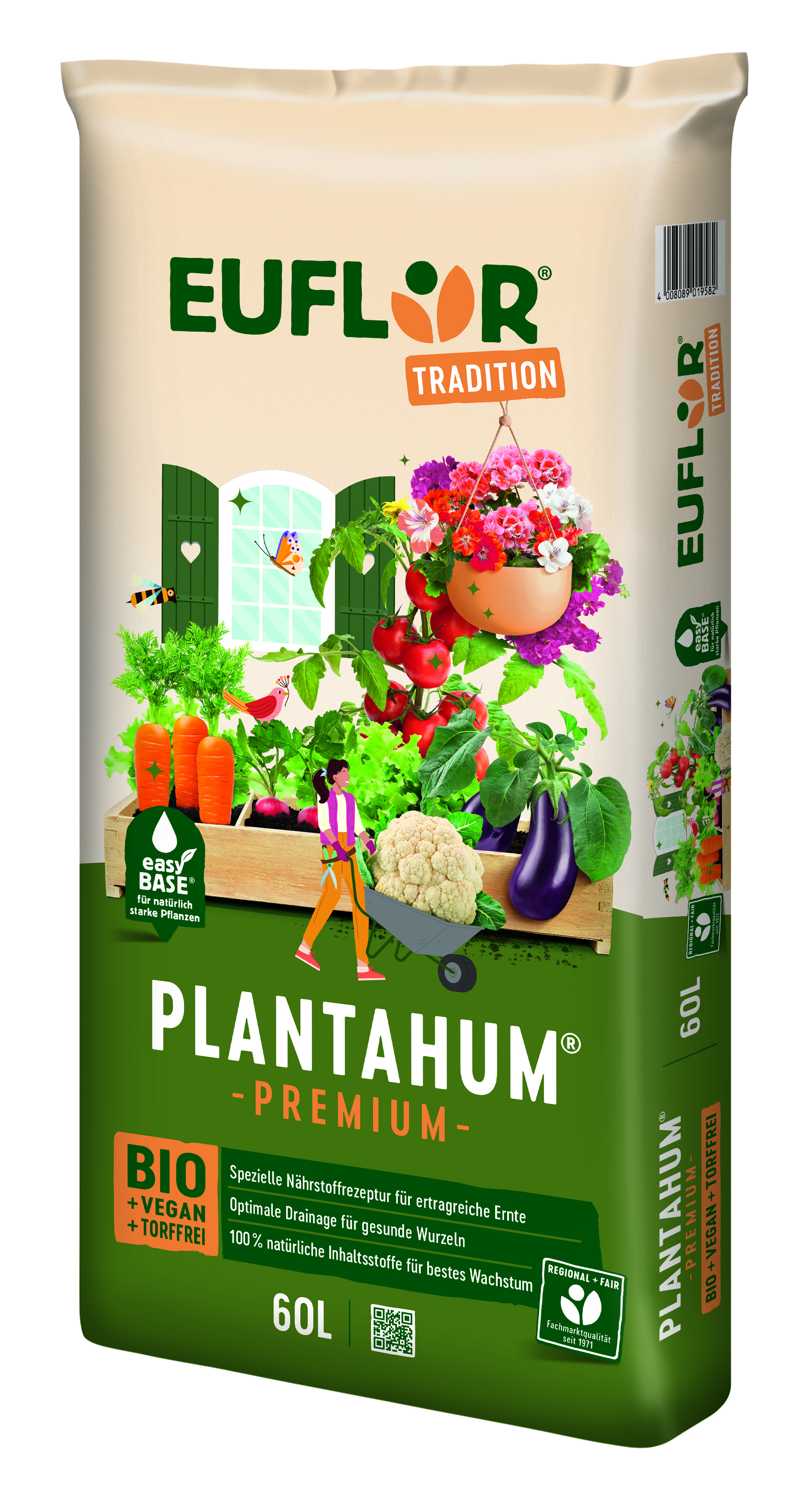 Euflor Tradition Bio Plantahum Premium torffrei, vegan, 60l