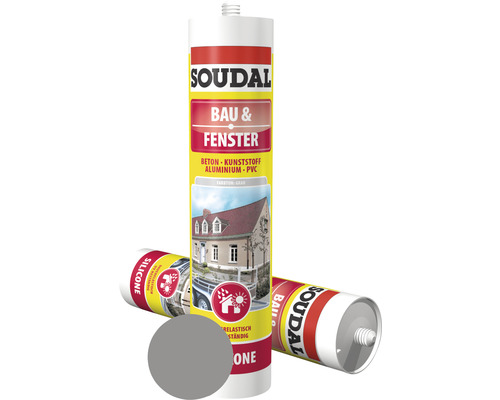 Soudal Bau & Fenster Silikon, grau, 300 ml Soudal Bau & Fenster Silikon, grau, 300 ml