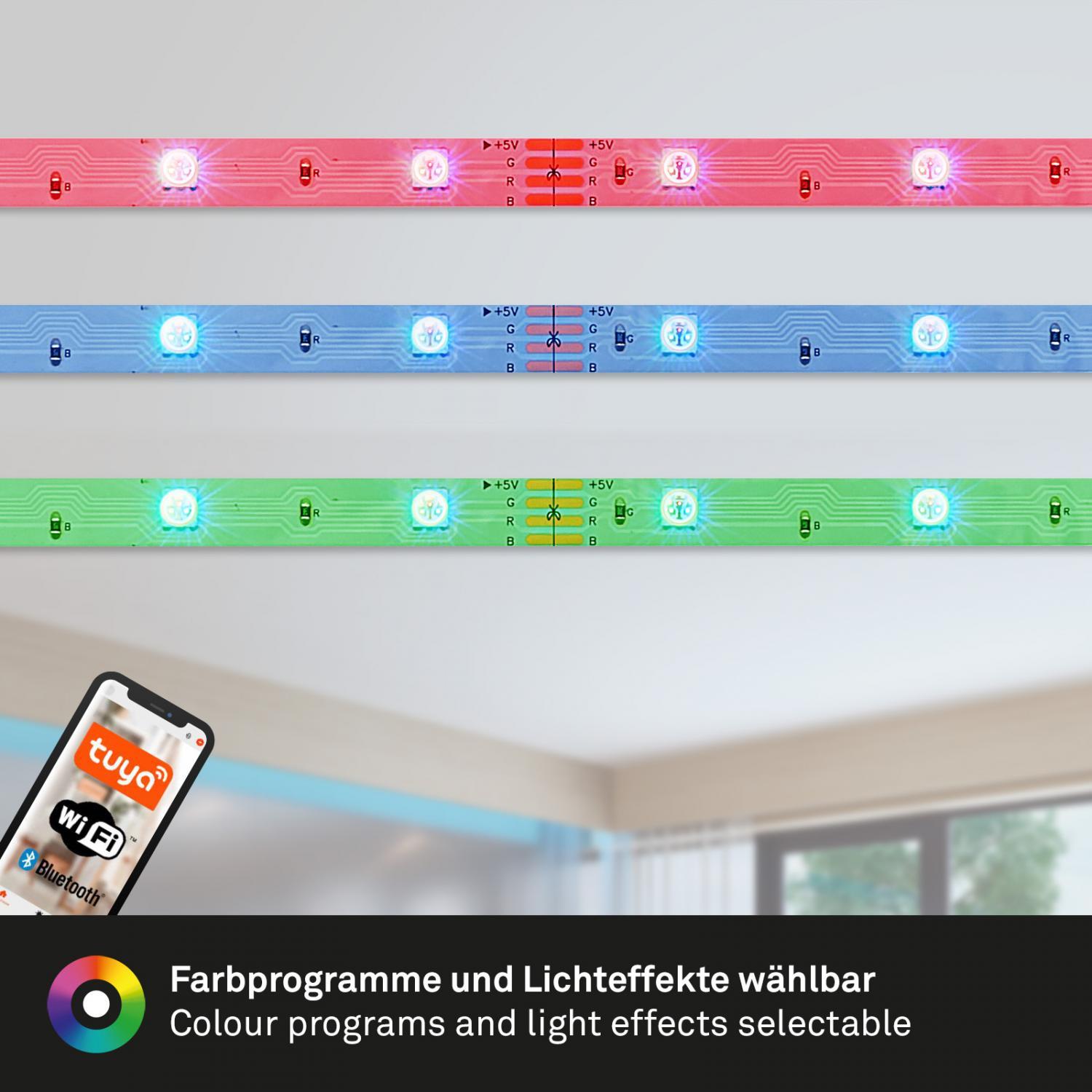 Briloner Smart RGB LED Band 5 Meter mit Musiksensor