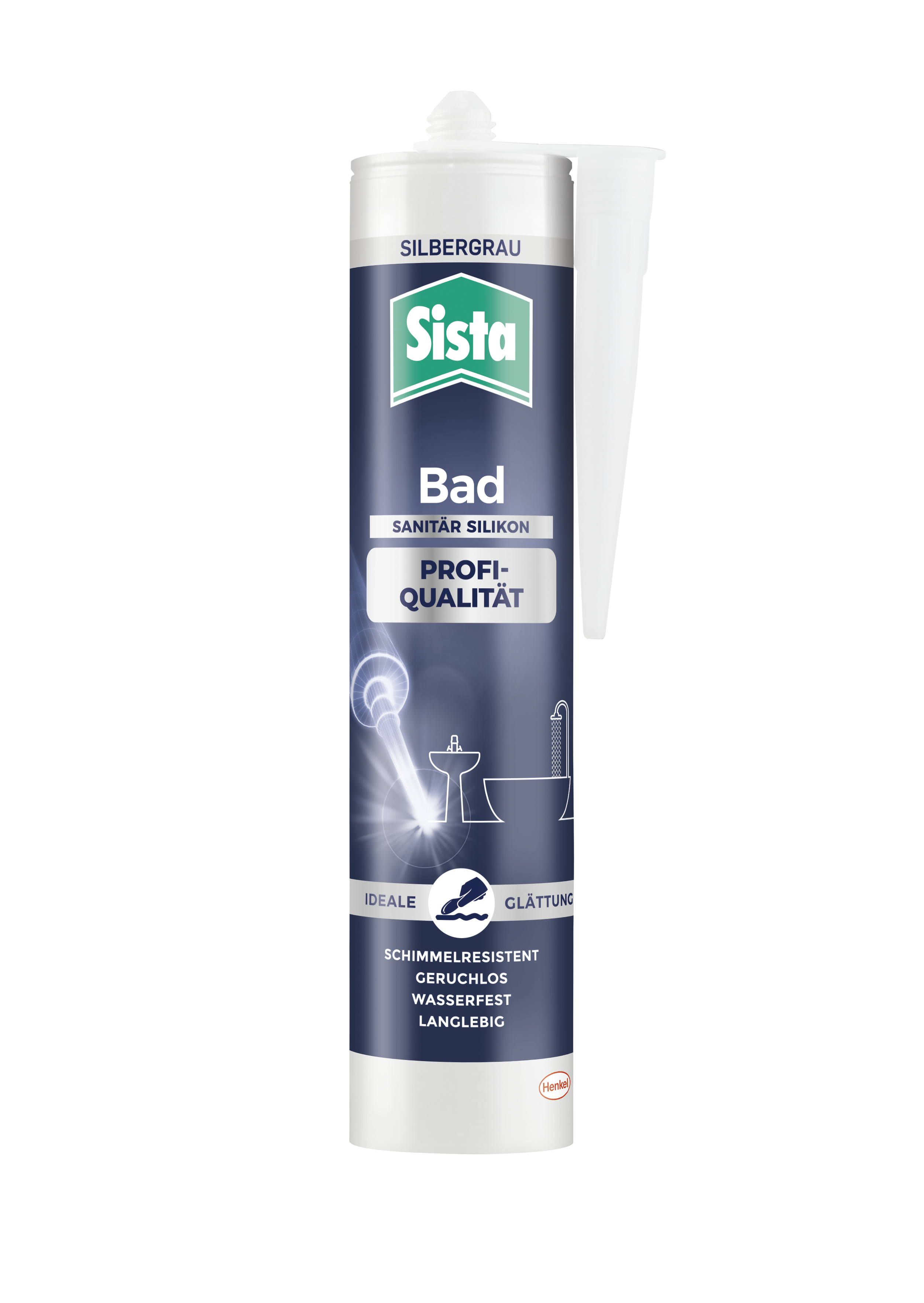 Sista Bad Profi-Qualität Silikon, silbergrau, 280 ml