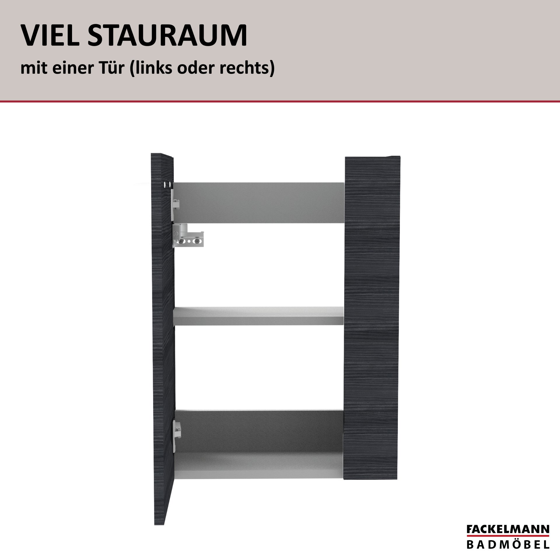 Fackelmann SBC Mini-Waschtischunterschrank 45, 440 x 600 x 243 mm, Dark-Oak-Optik