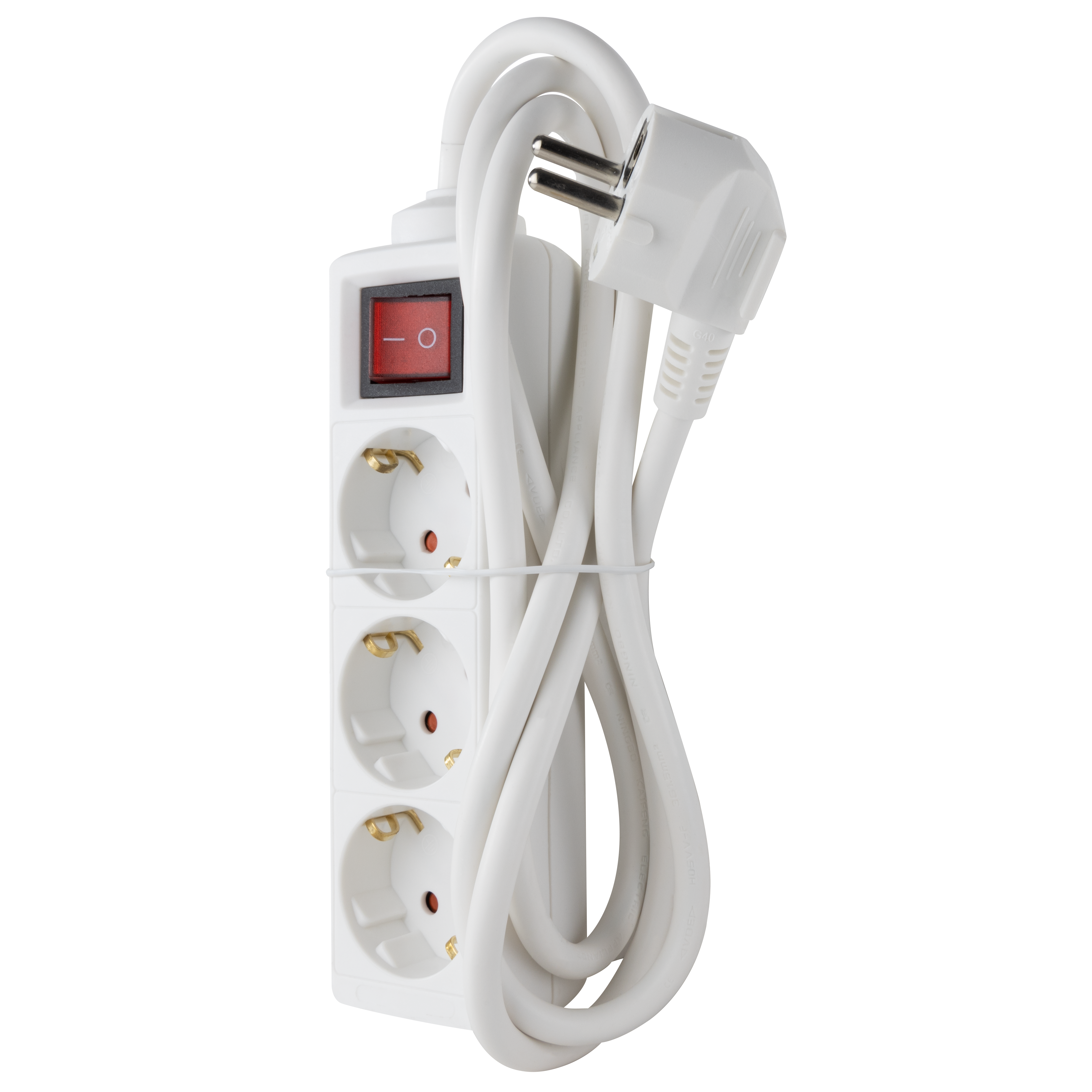 REV Steckdosenleiste 3-fach Schalter 5 m, Berührungsschutz, weiß