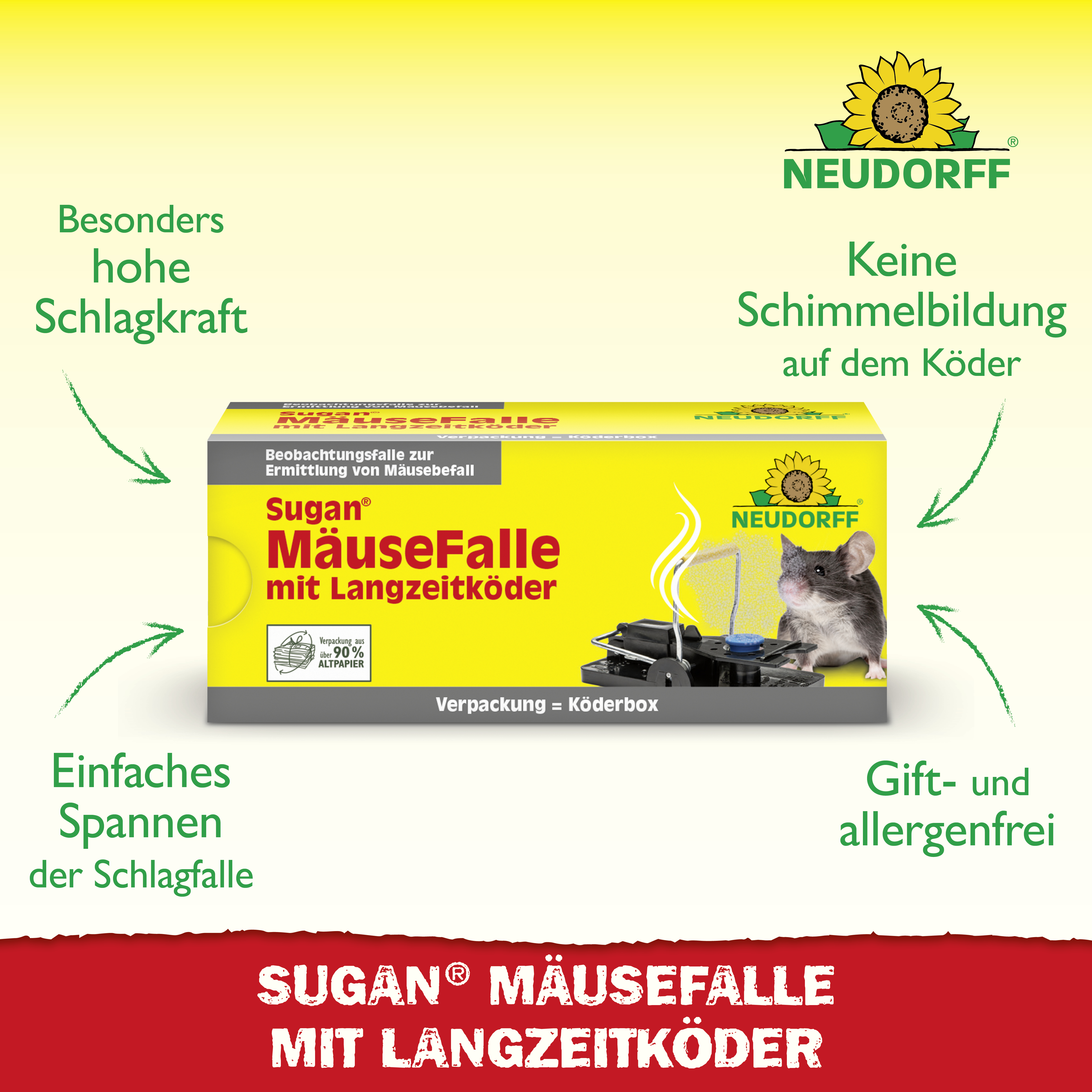 Neudorff Sugan MäuseFalle mit Langzeitköder