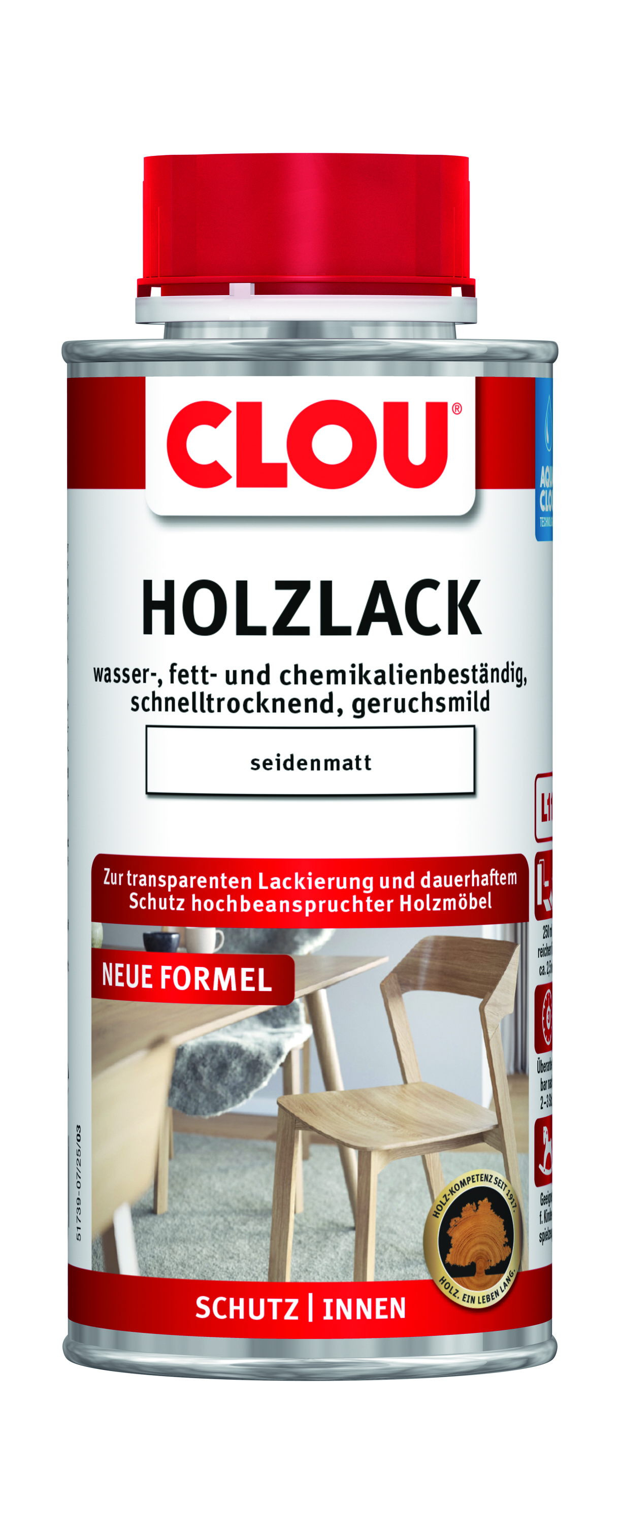 AQUA CLOU® Holzlack Seidenmatt, 250 ml