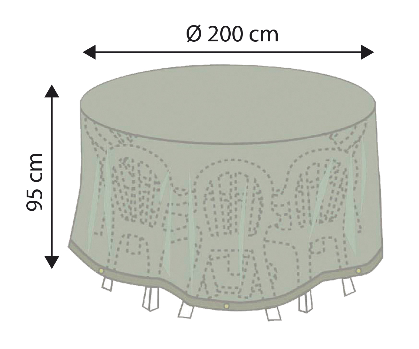 Happy Schutzhülle für runde Garten-Sitzgruppe, 200 x 95 cm Happy Schutzhülle für runde Garten-Sitzgruppe, 200 x 95 cm