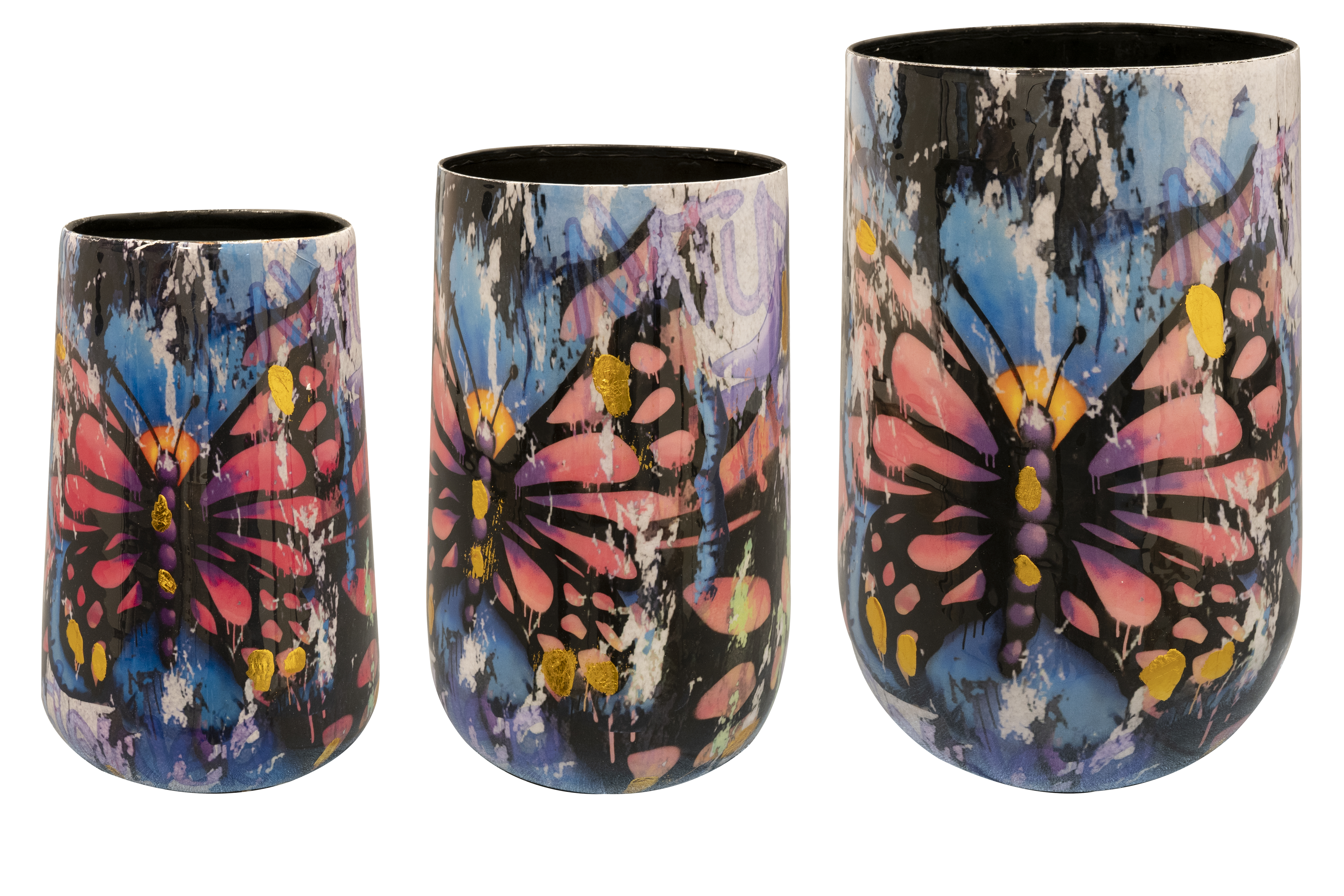 TS Vase Satz von 3 Streetart lovepaint, Ø20 H29