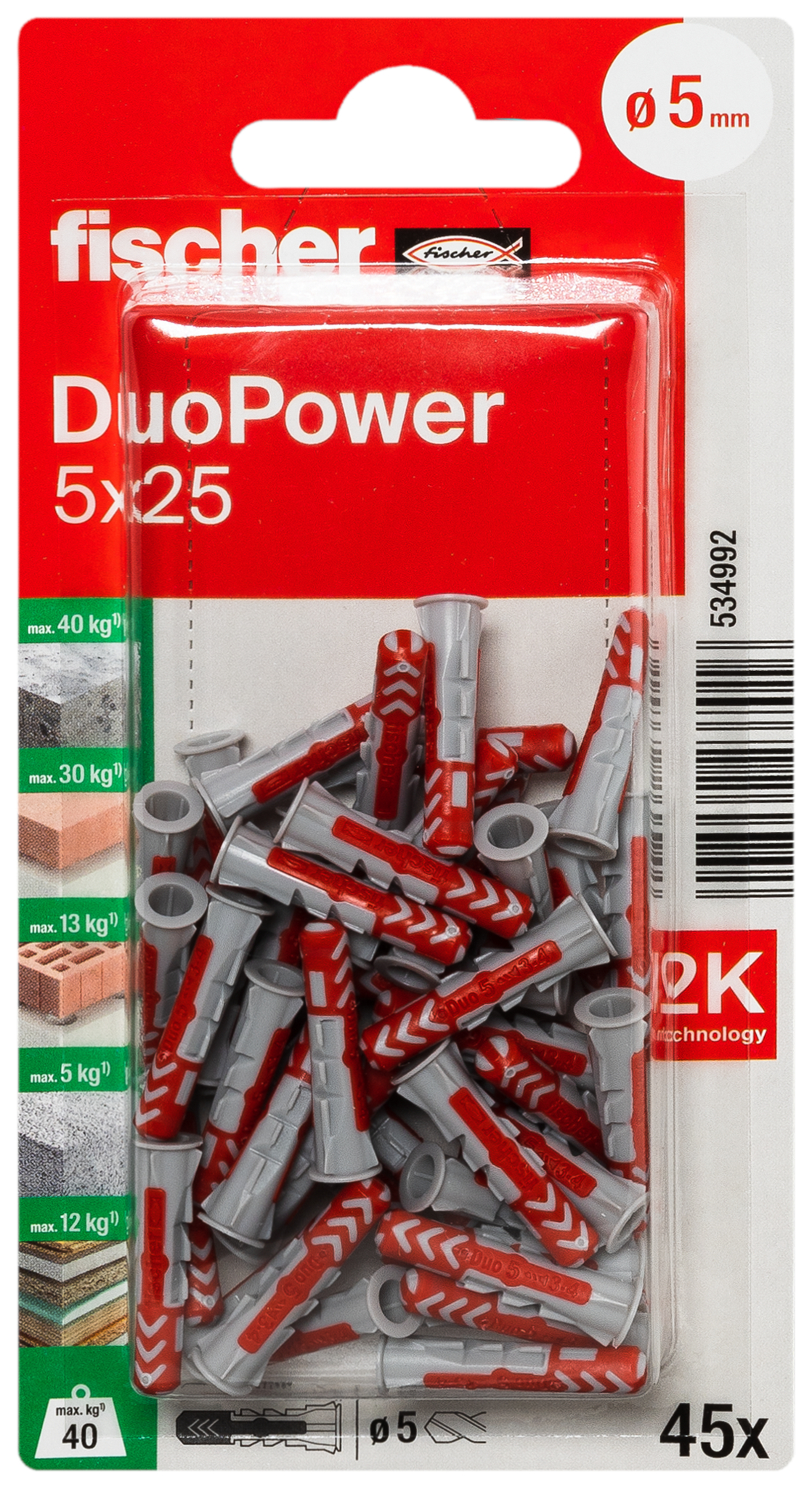 fischer DuoPower Universaldübel 5 x 25 K (45) fischer DuoPower Universaldübel 5 x 25 K (45)
