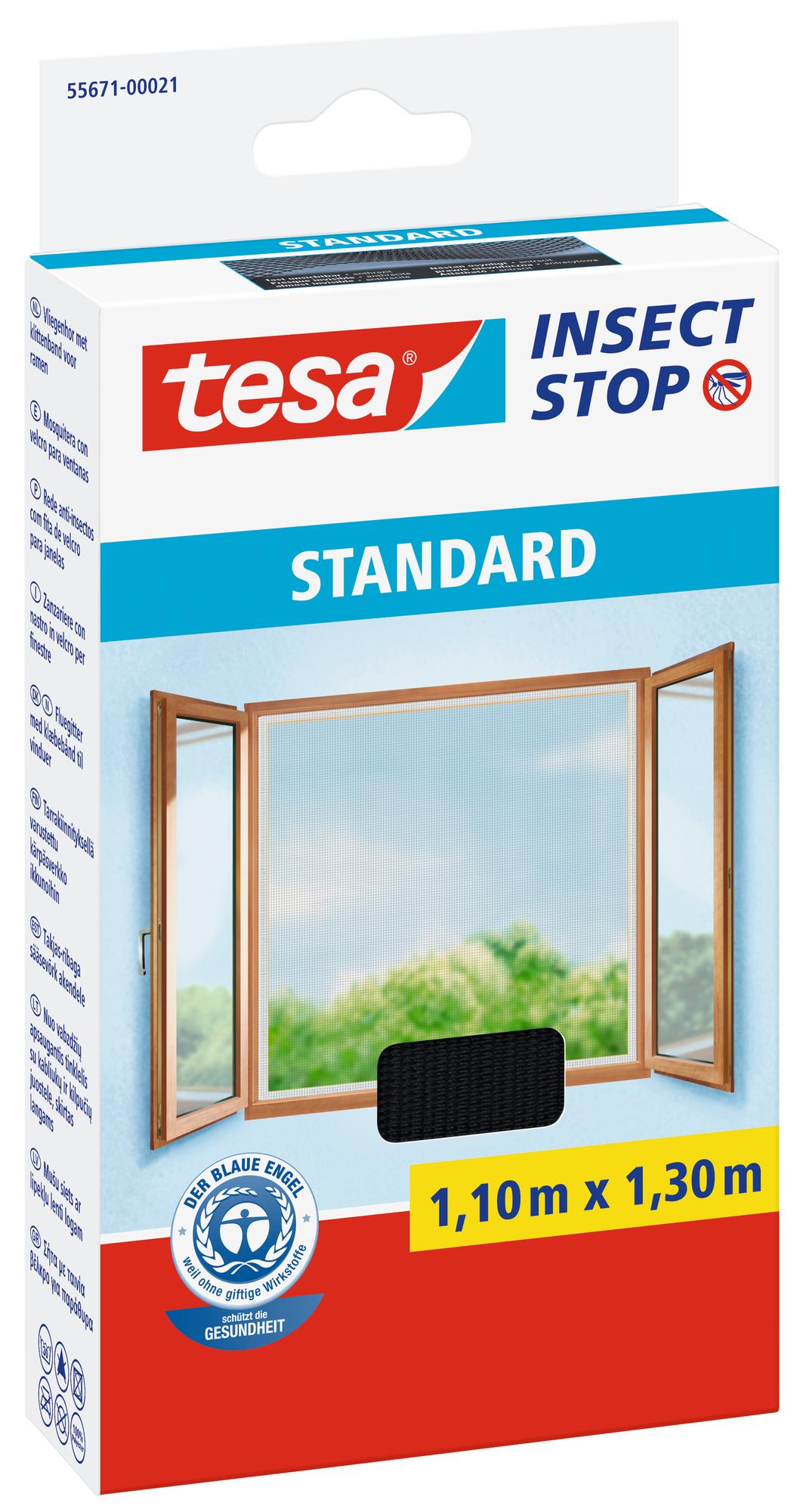 tesa Fliegengitter Standard für Fenster, anthrazit