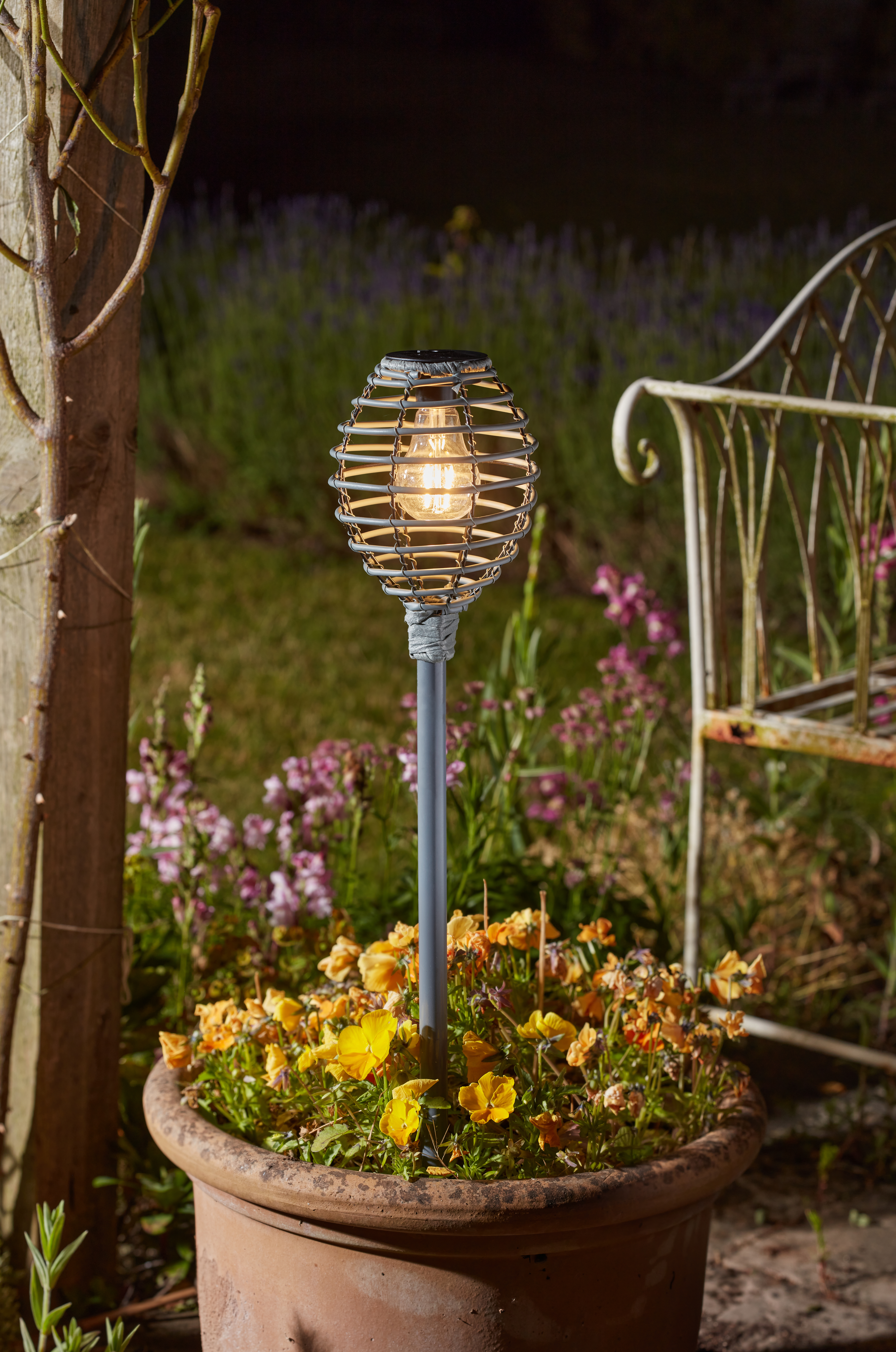 Smart Solar Solarfackel Lumina Kunst-Rattan-Grau Smart Solar Solarfackel Lumina Kunst-Rattan-Grau