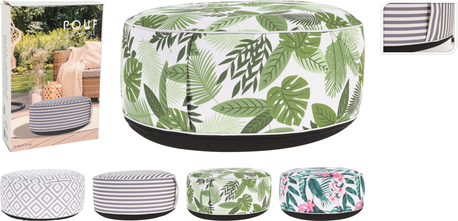 Koopman Sitzkissen Pouf aufblasbar, 55 x 25 cm