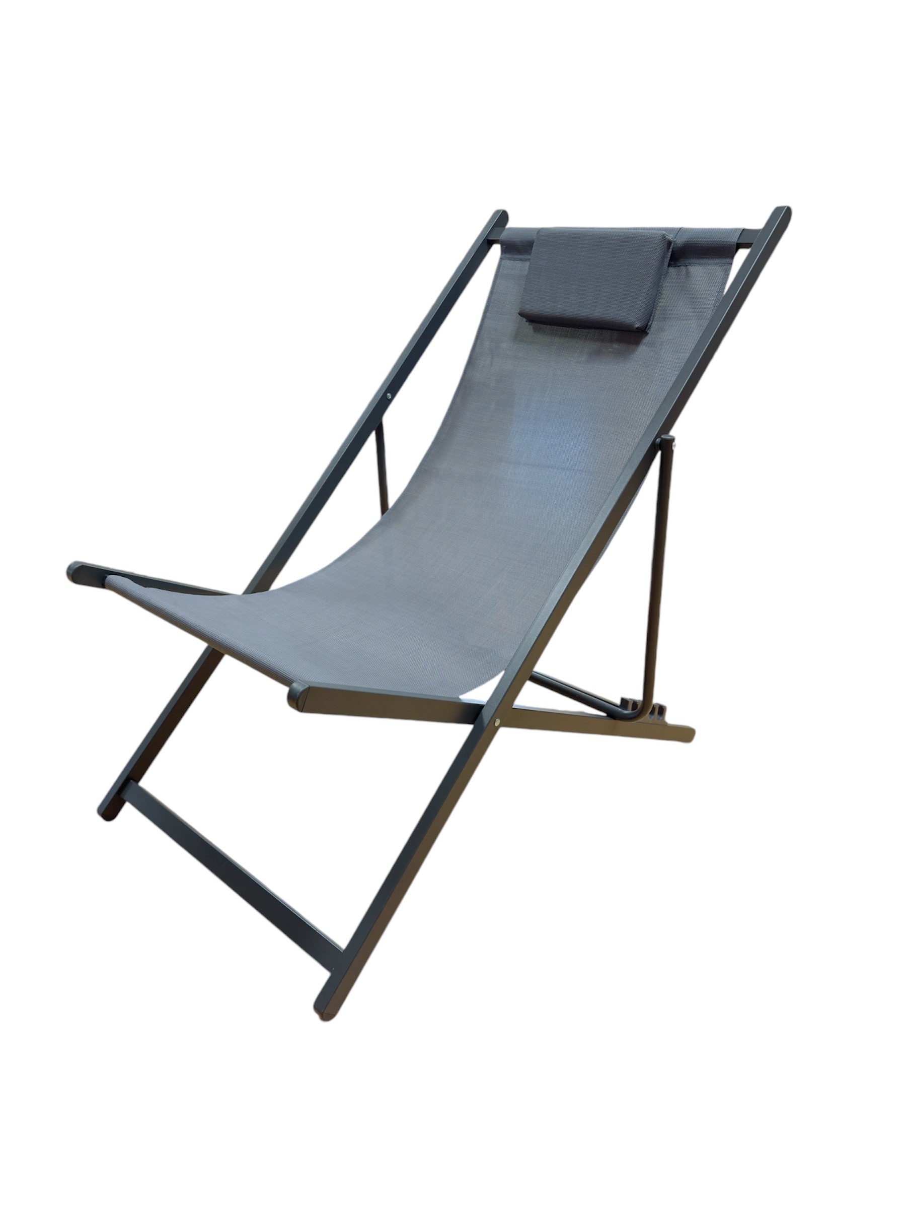 Strandstuhl aus Metall anthrazit/anthrazit
