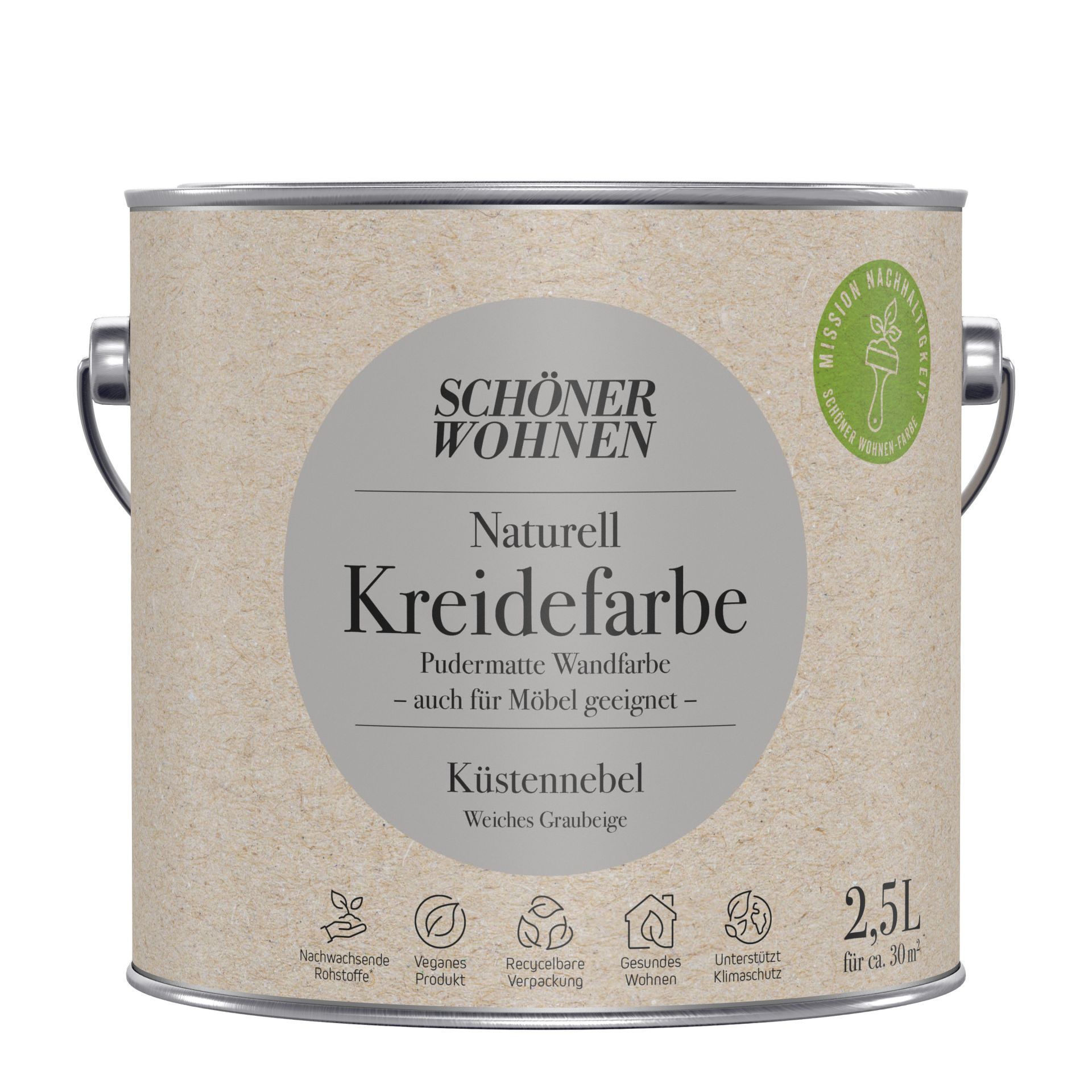 Schöner Wohnen Naturell Kreidefarbe, küstennebel, 2,5L Schöner Wohnen Naturell Kreidefarbe, küstennebel, 2,5L