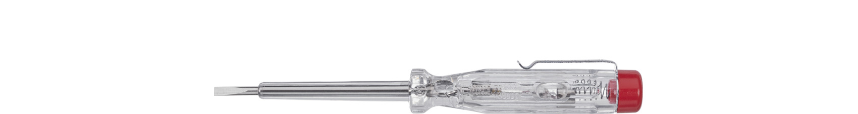 Wiha Spannungsprüfer 120-250 Volt, Schlitz transparent, mit Ansteckclip in Blister