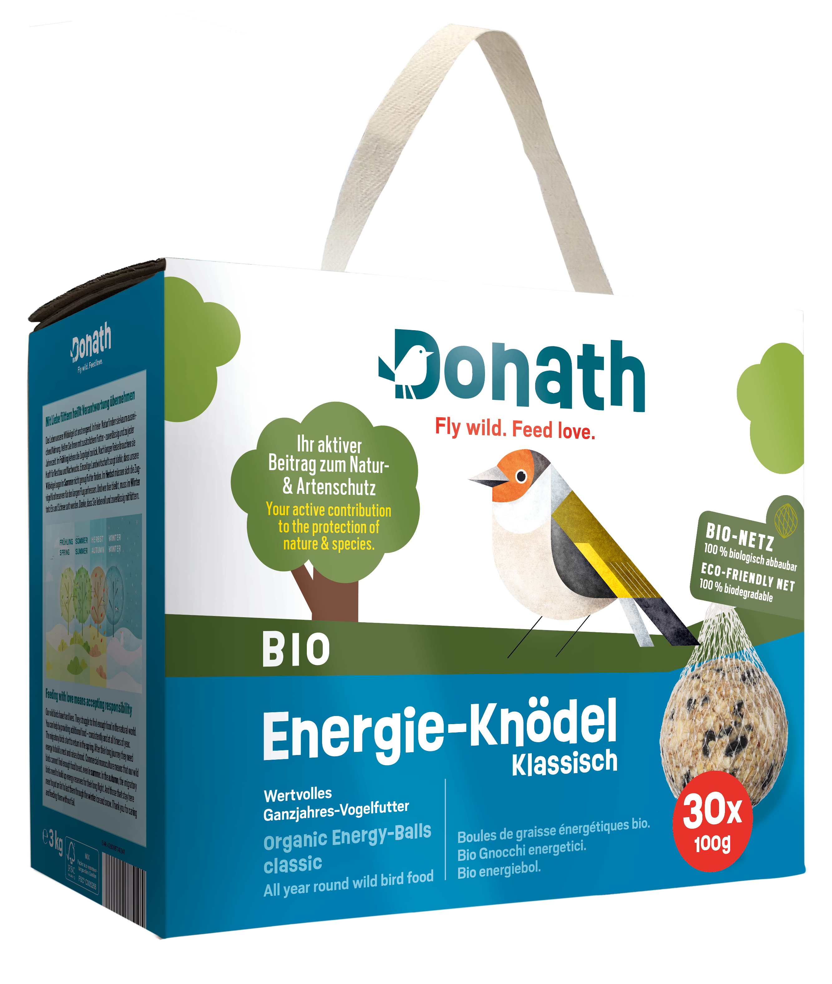Donath Bio Energie-Knödel -Klassisch- Im Bio-Netz, 30 x 100 g
