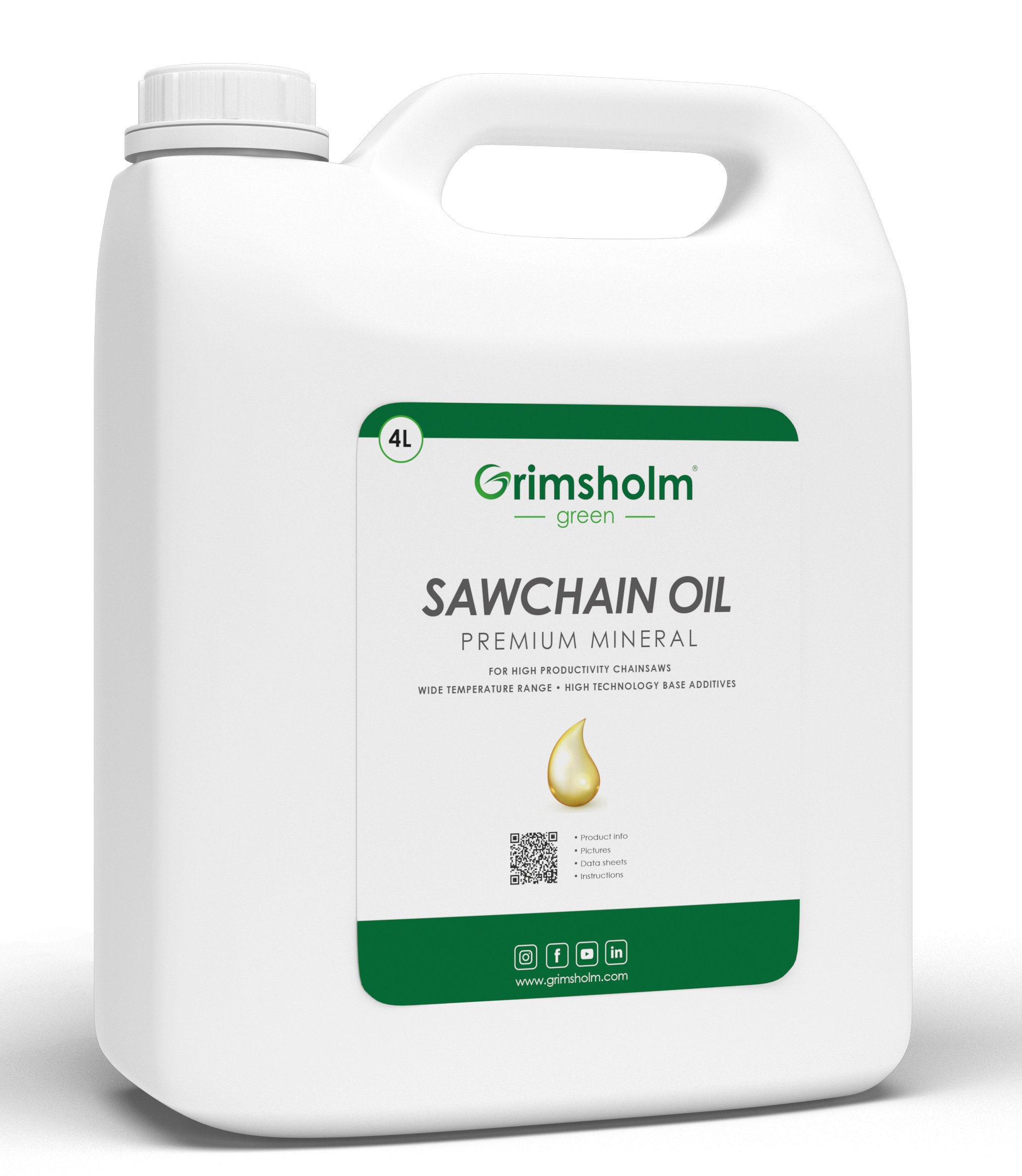 Grimsholm Sägekettenöl Premium Mineral, 4 L Grimsholm Sägekettenöl Premium Mineral, 4 L
