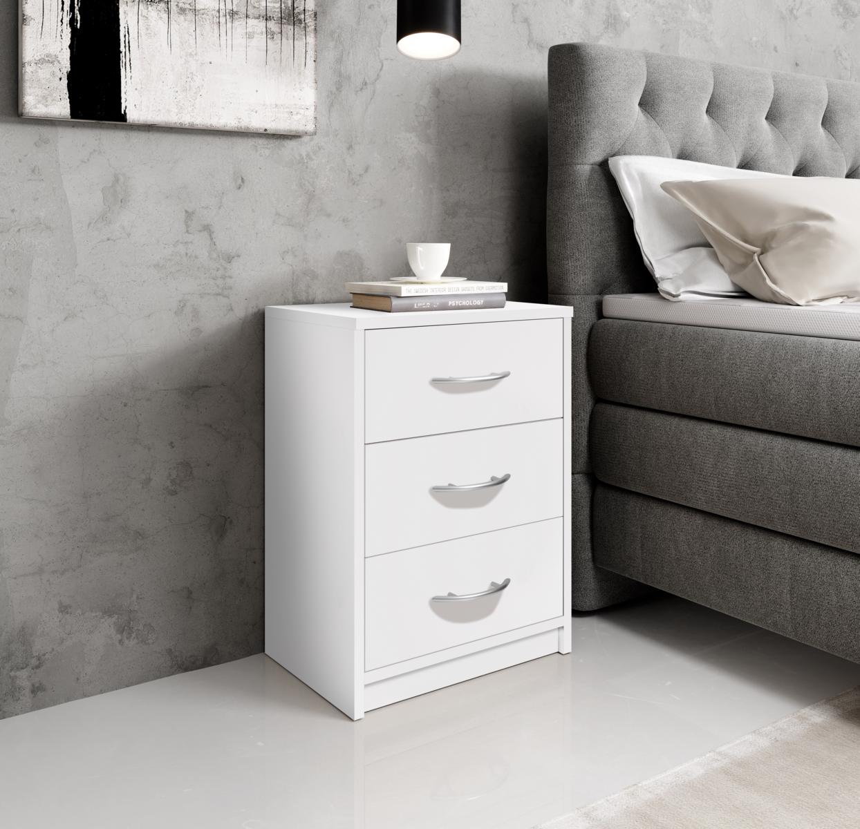372860-Pepe-Nako-3-SK-RET-Weiss-Milieu-m-Boxbett_38-733-17 PEPE NACHTKOMMODE 3 SCHUBKASTEN WEIß
