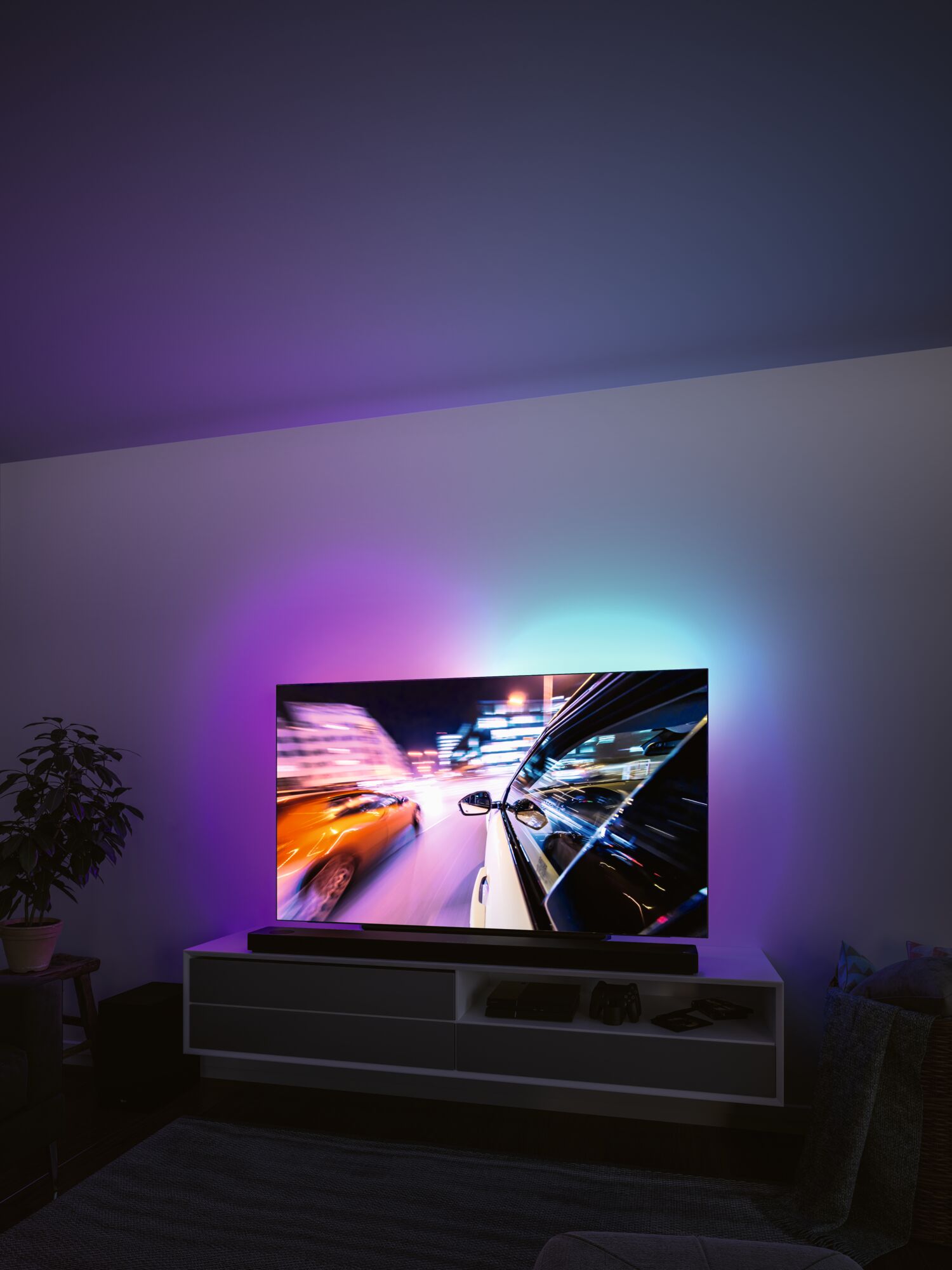 Paulmann EntertainLED USB TV Strips, 65 Zoll, 4W, 5V, schwarz