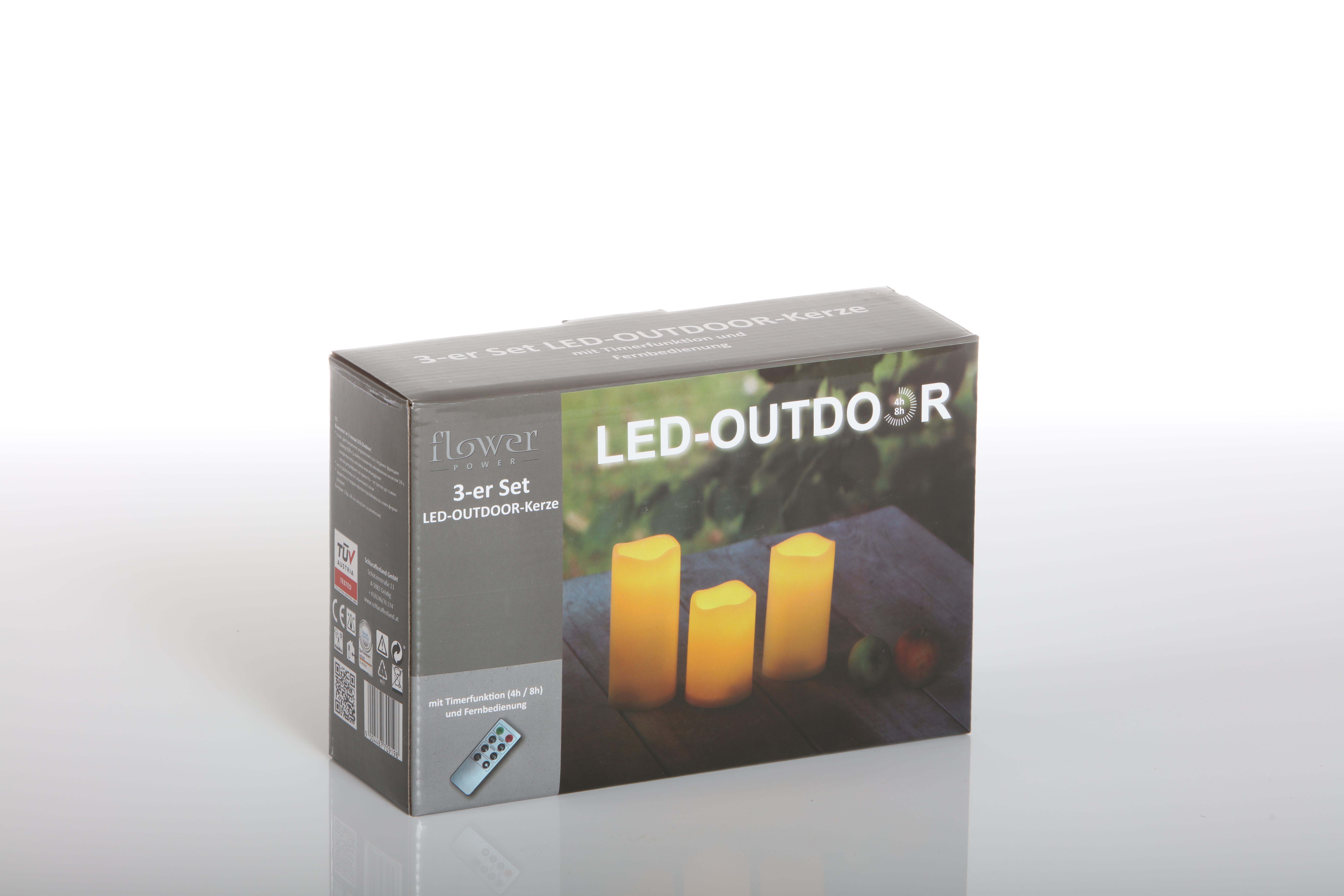 Schlaraffenland 3er Set LED Outdoor Kerze SENSIM