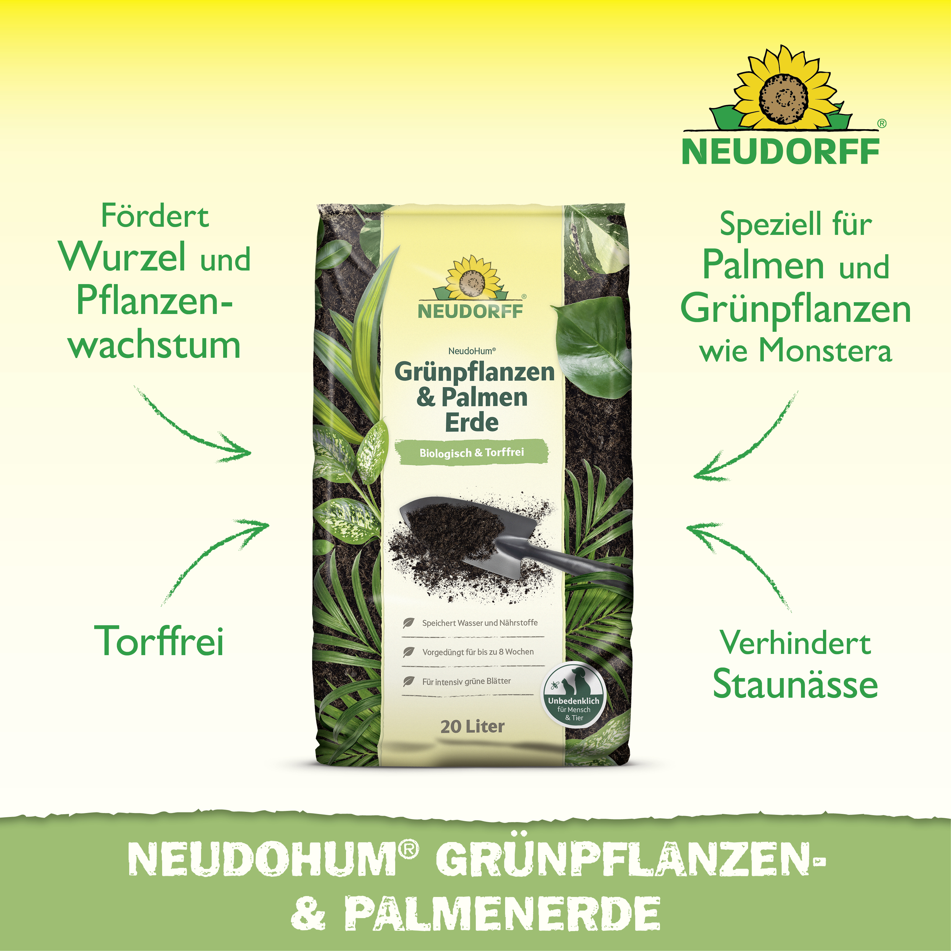 Neudorff NeudoHum Grünpflanzen- & PalmenErde, 20 L