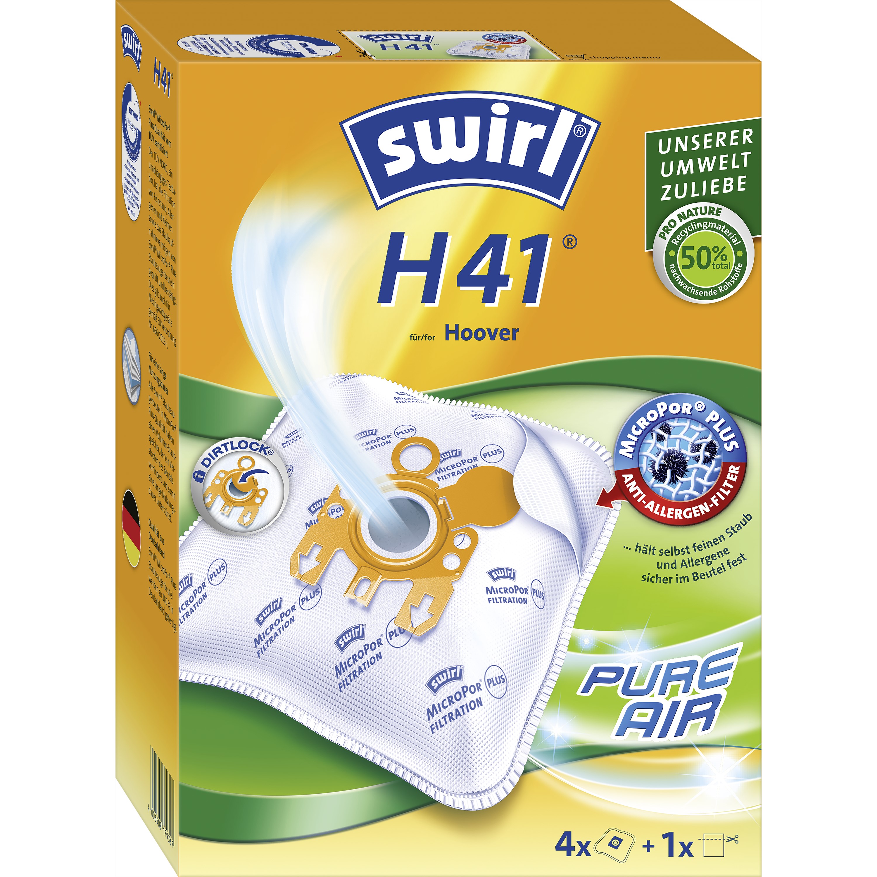 314959 SWIRL STAUBSAUGERBEUTEL AIRSP.H41 4BTL
