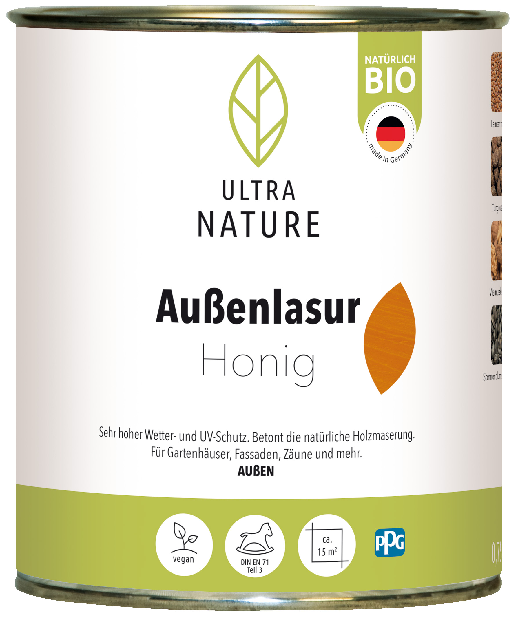 Ultra Nature Außenlasur Honig, 0,75 l Ultra Nature Außenlasur Honig, 0,75 l