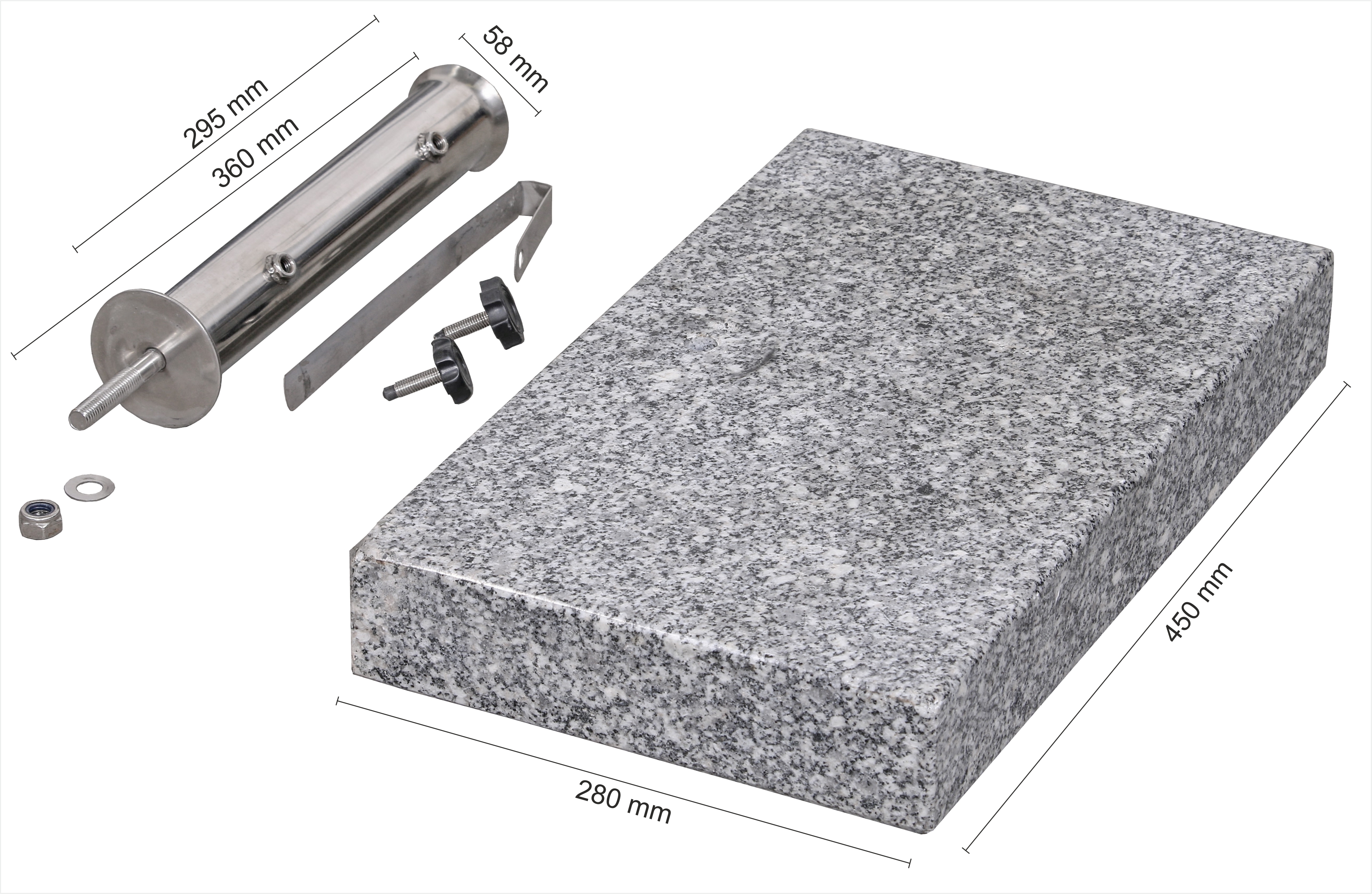 389649_4yJ35VZChPyE9g Schneider Schirmständer Granit-Balkon, 25 kg