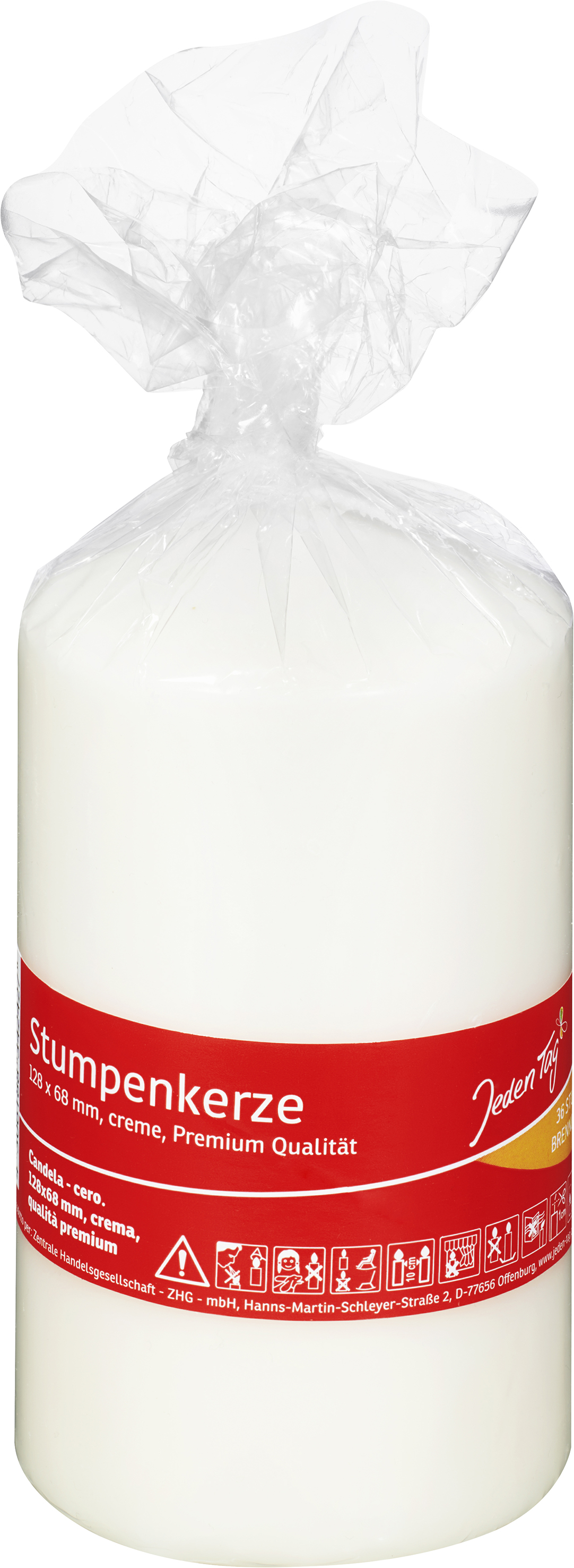 171616_118894 JEDEN TAG  STUMPENKERZE 128X68MM CREME