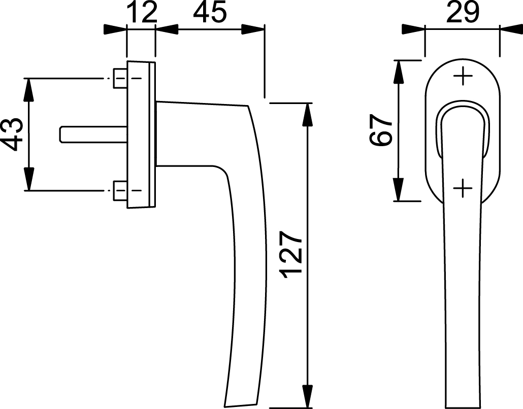 AnsaPro Fenstergriff aus Aluminium Ansa-Z1
