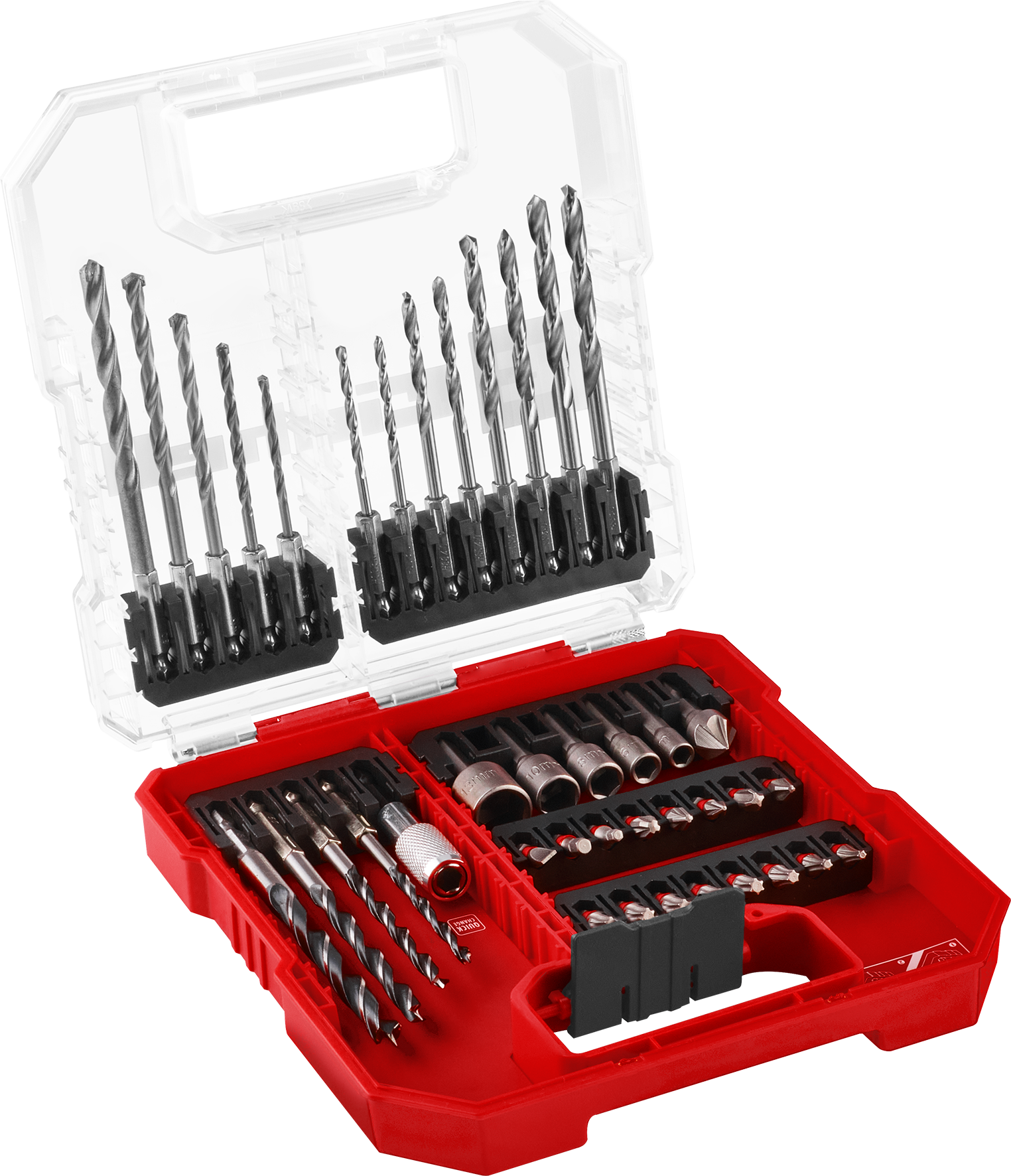 Einhell Bit- und Bohrer-Set für Holz, Stein und Metall, L-CASE, 40-tlg.