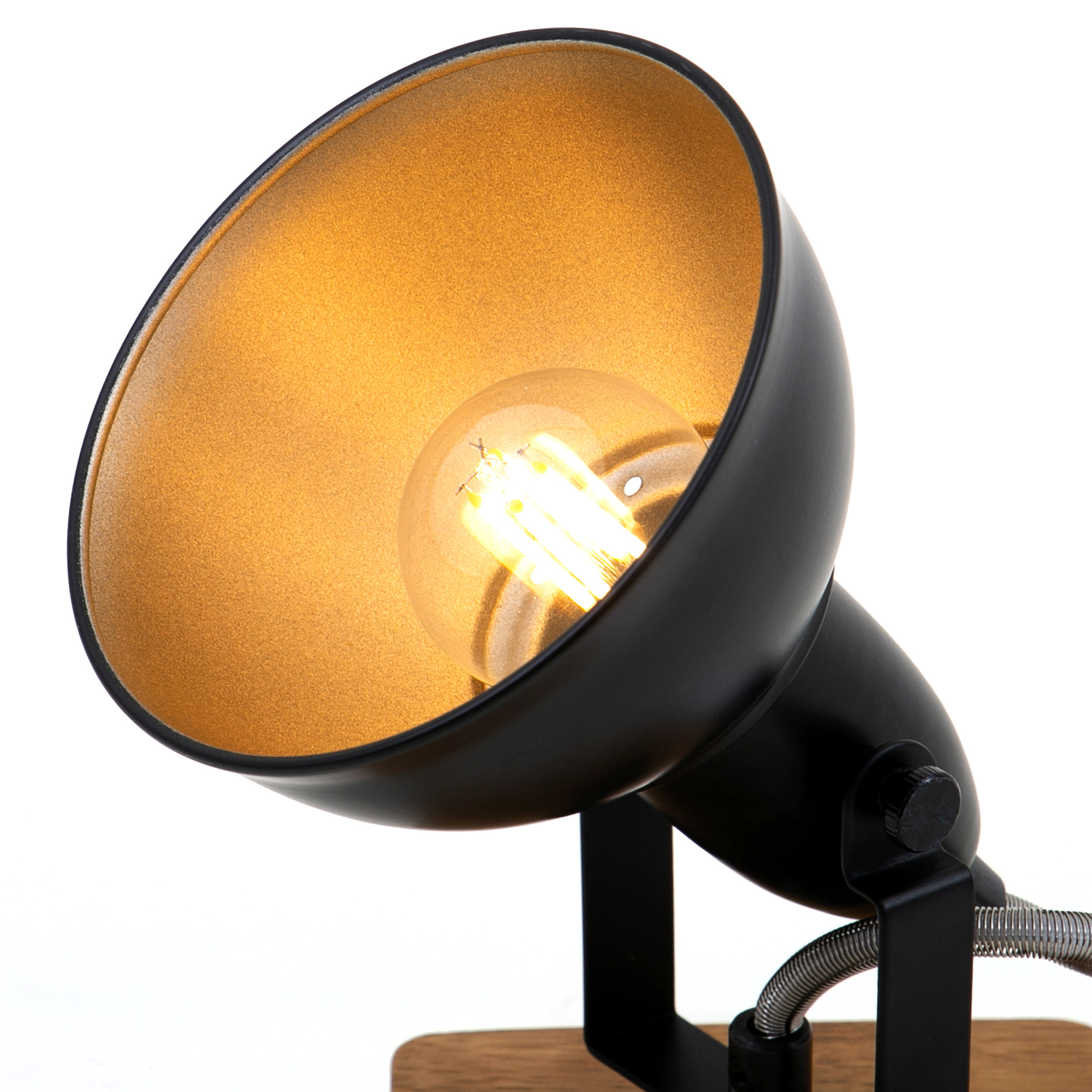 122896-1 BRILONER SPOT 1XE14 HOLZ/SCHWARZ-GOLD