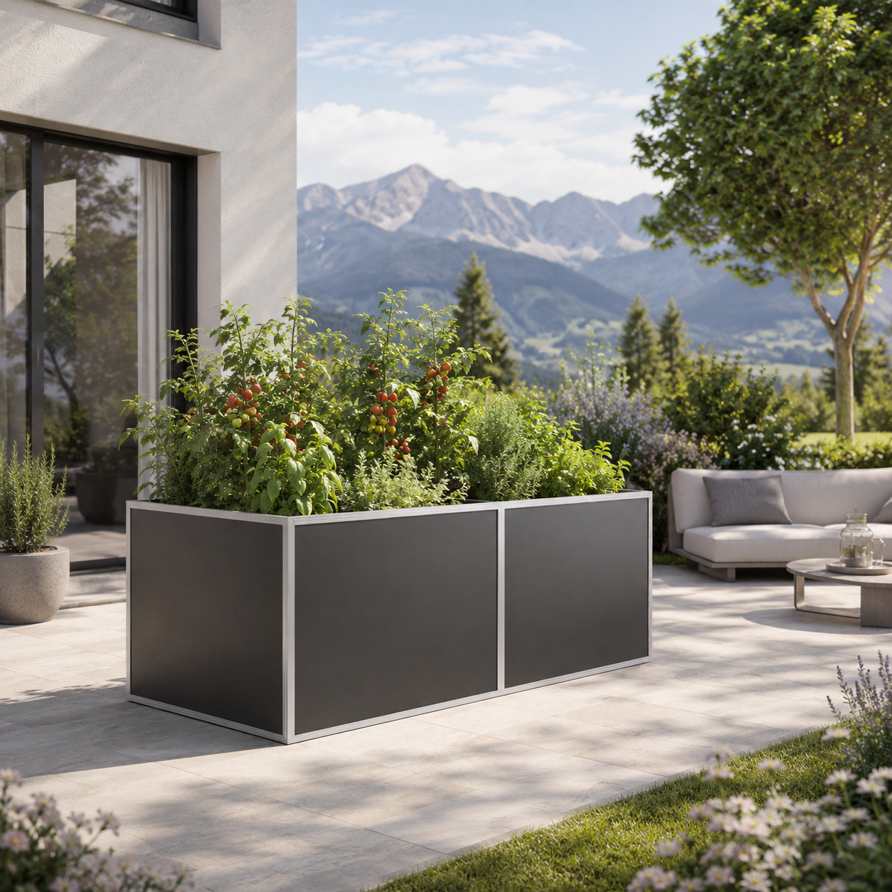 KGT Aluminium-Hochbeet 210, Profilsystem "pressblank"