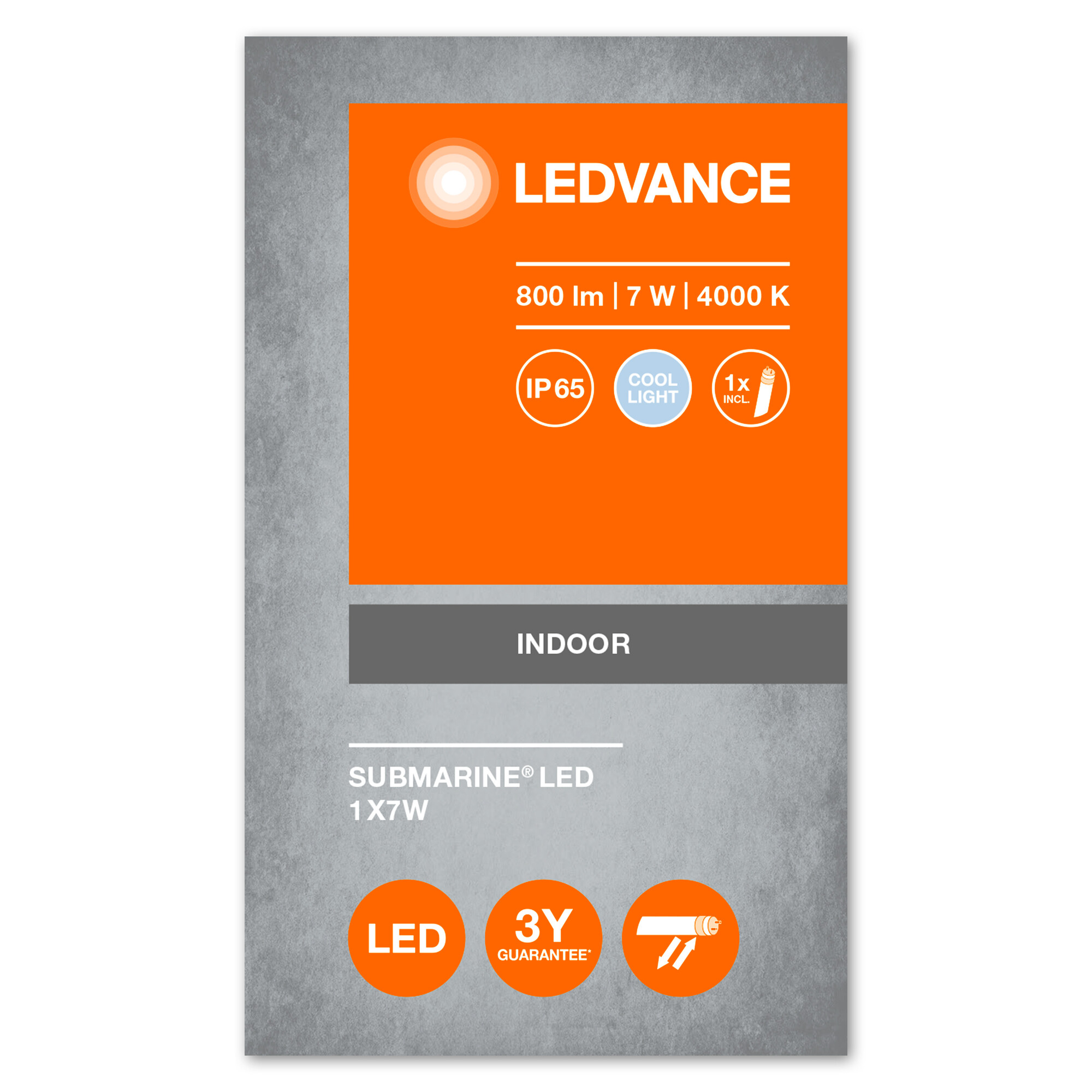 LEDVANCE Feuchtraumleuchte Submarine, 1 x 7W, 4000K LEDVANCE Feuchtraumleuchte Submarine, 1 x 7W, 4000K