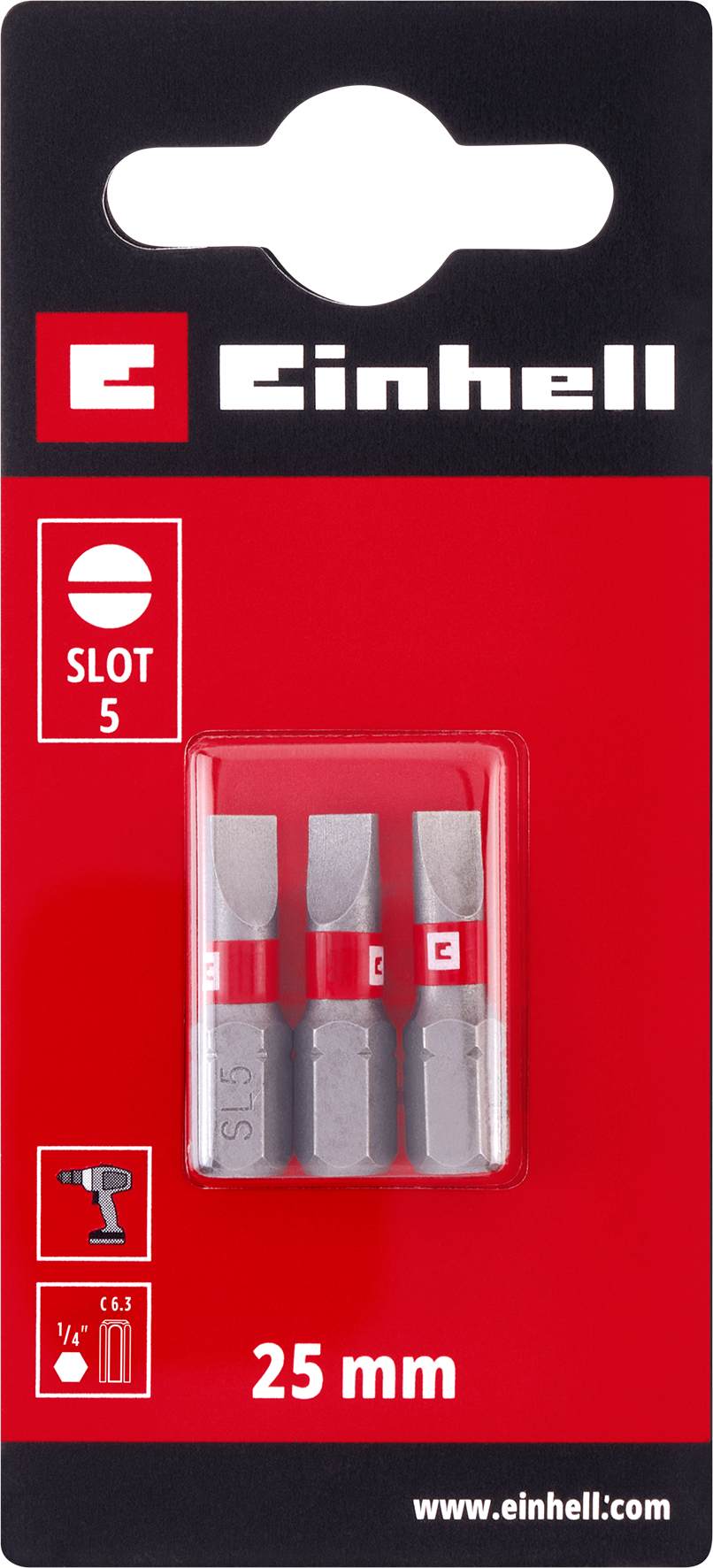 Einhell Standard-Bits, 25 mm, SL5