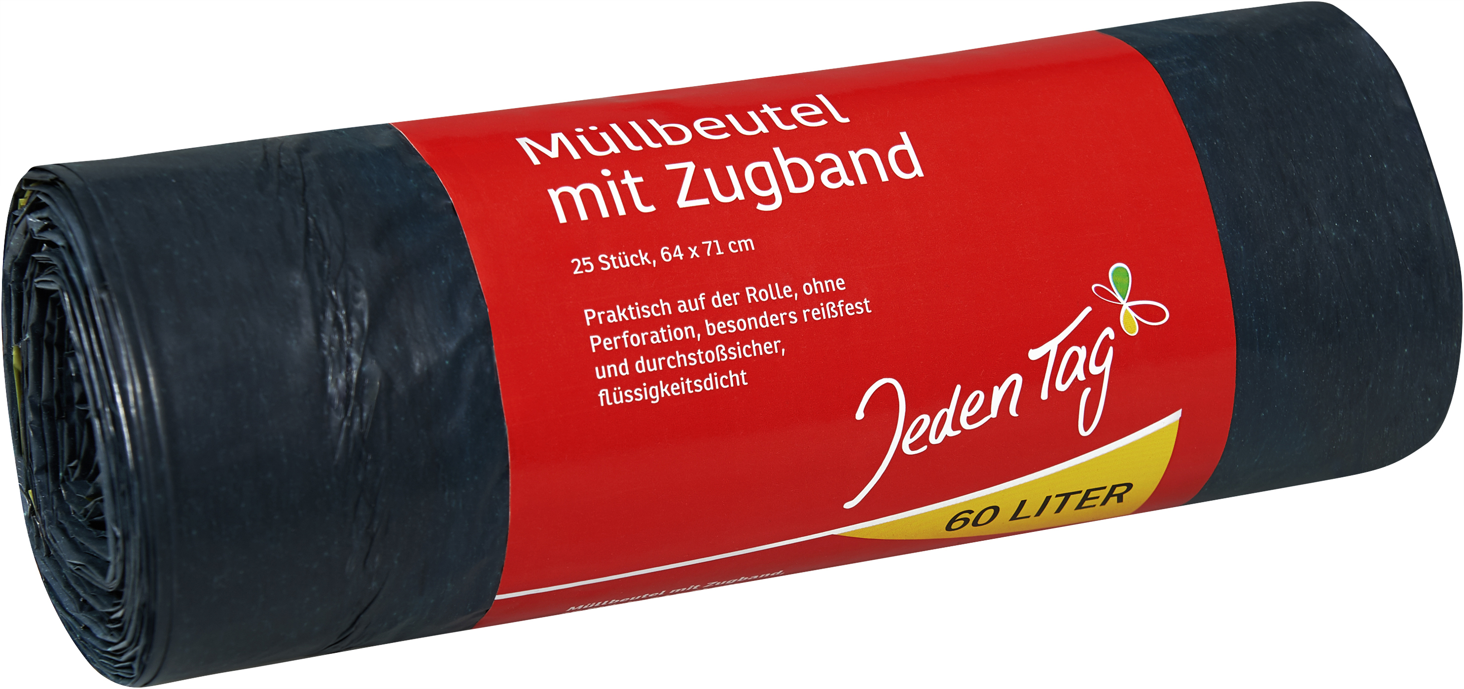 Jeden Tag Müllbeutel mit Zugband, 25 x 60 l Jeden Tag Müllbeutel mit Zugband, 25 x 60 l