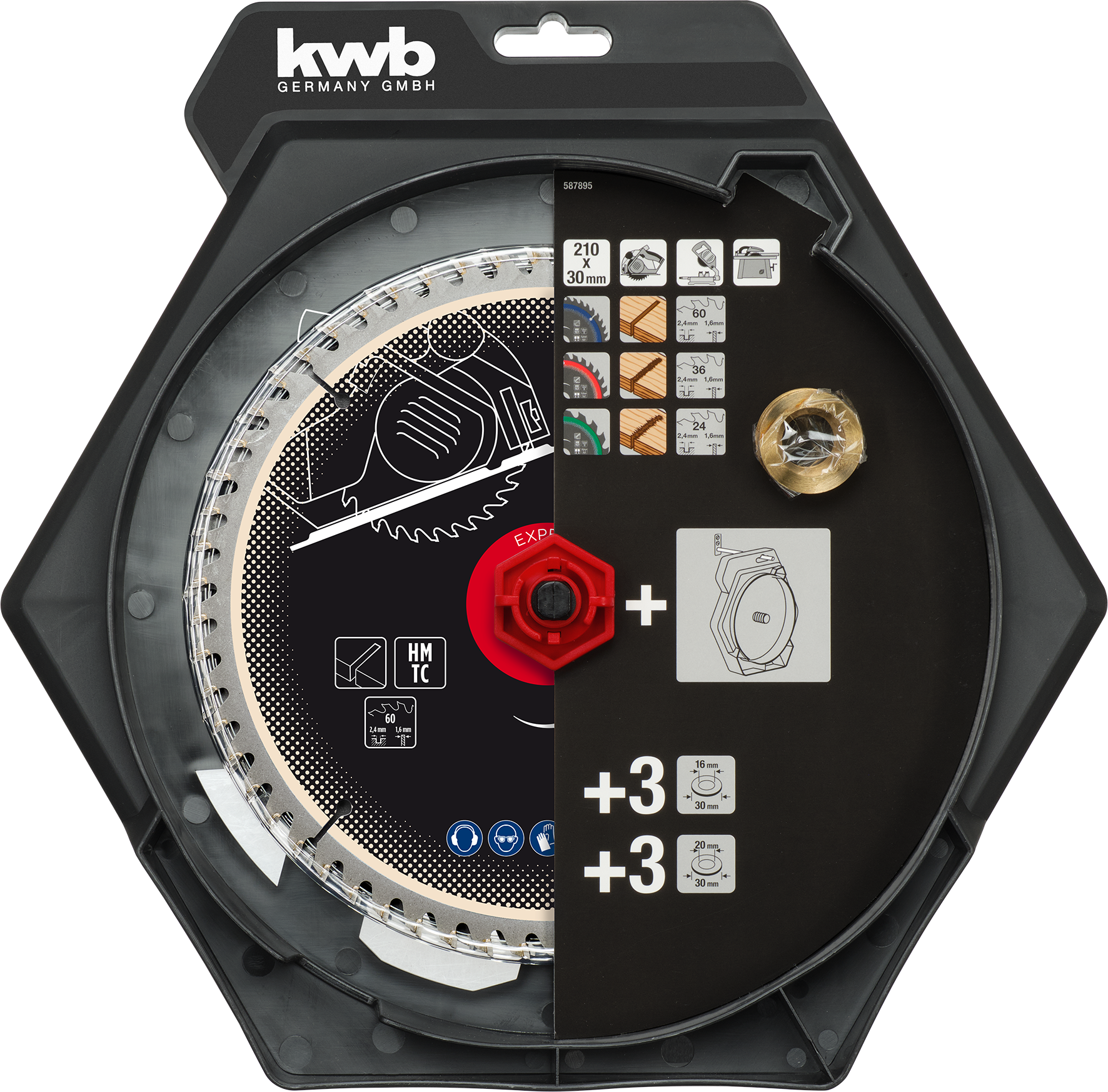 Kwb Kreissägeblattsatz 3t, 210 x 30 mm