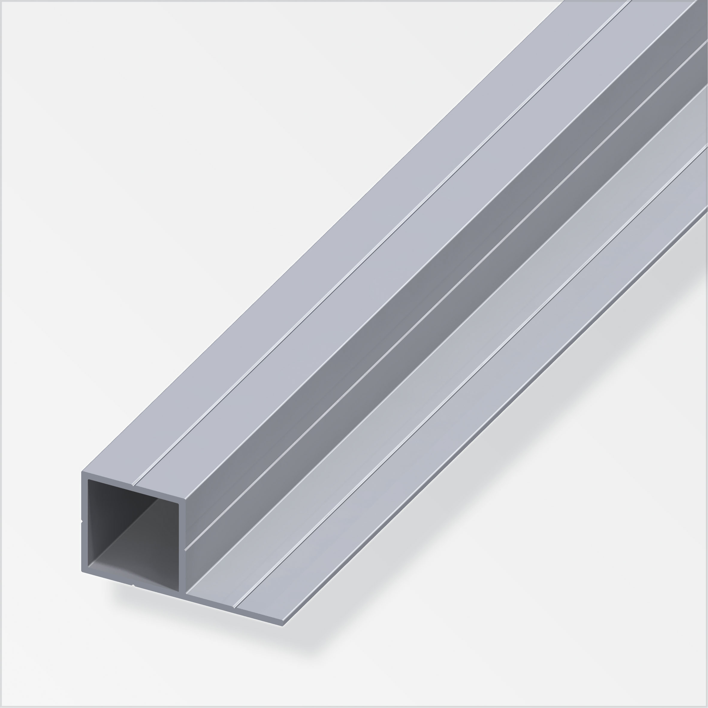 Alfer Quadratrohr, 1 Schenkel, blank