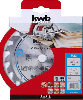 Kwb HM-Spanplatten-Kreissägeblatt, 150 x 16 mm