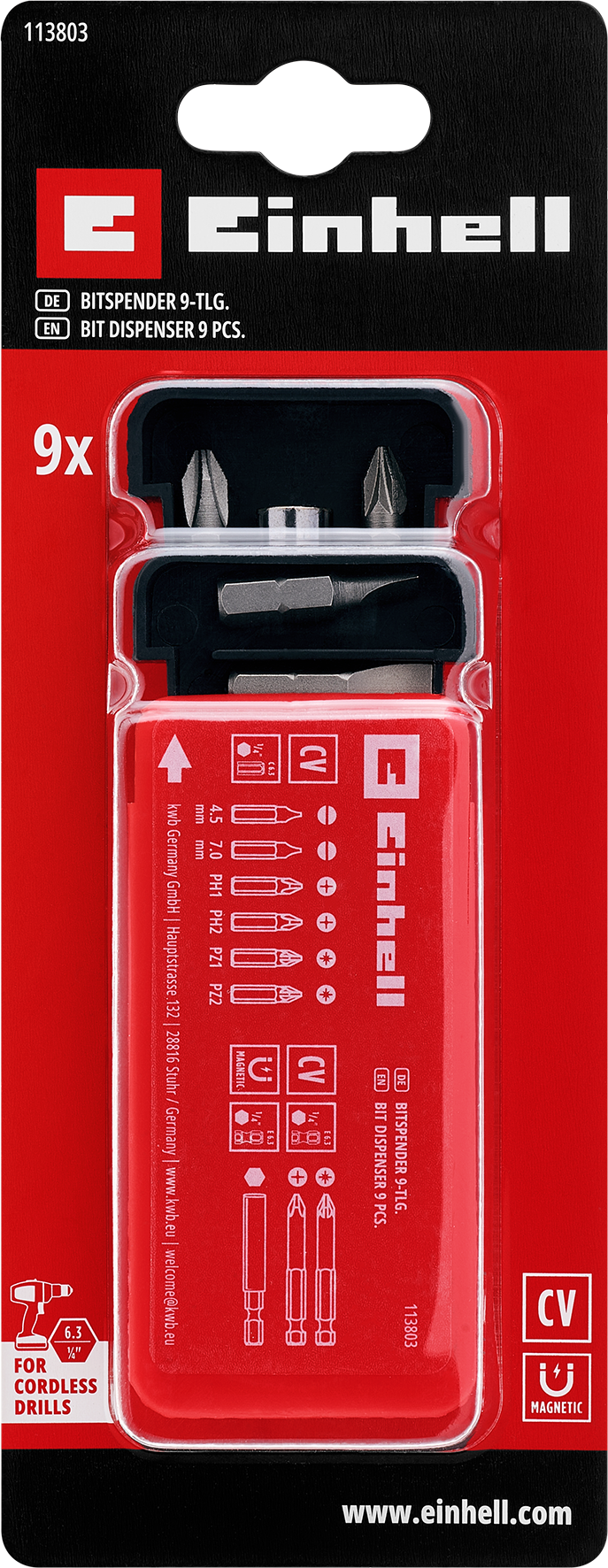 Einhell Bit-Set in Spenderbox, 9-tlg. Einhell Bit-Set in Spenderbox, 9-tlg.