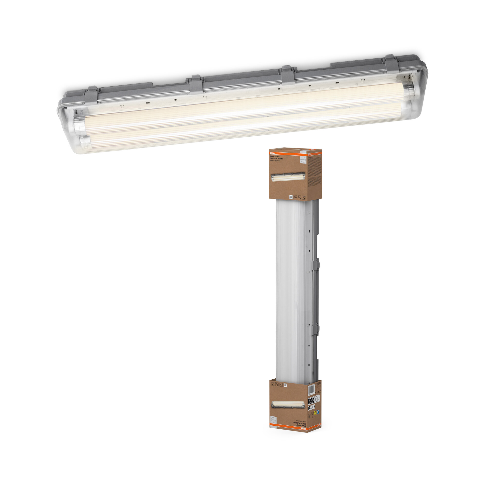 Osram Feuchtraumlampe Essential, 60 cm, 2X7W