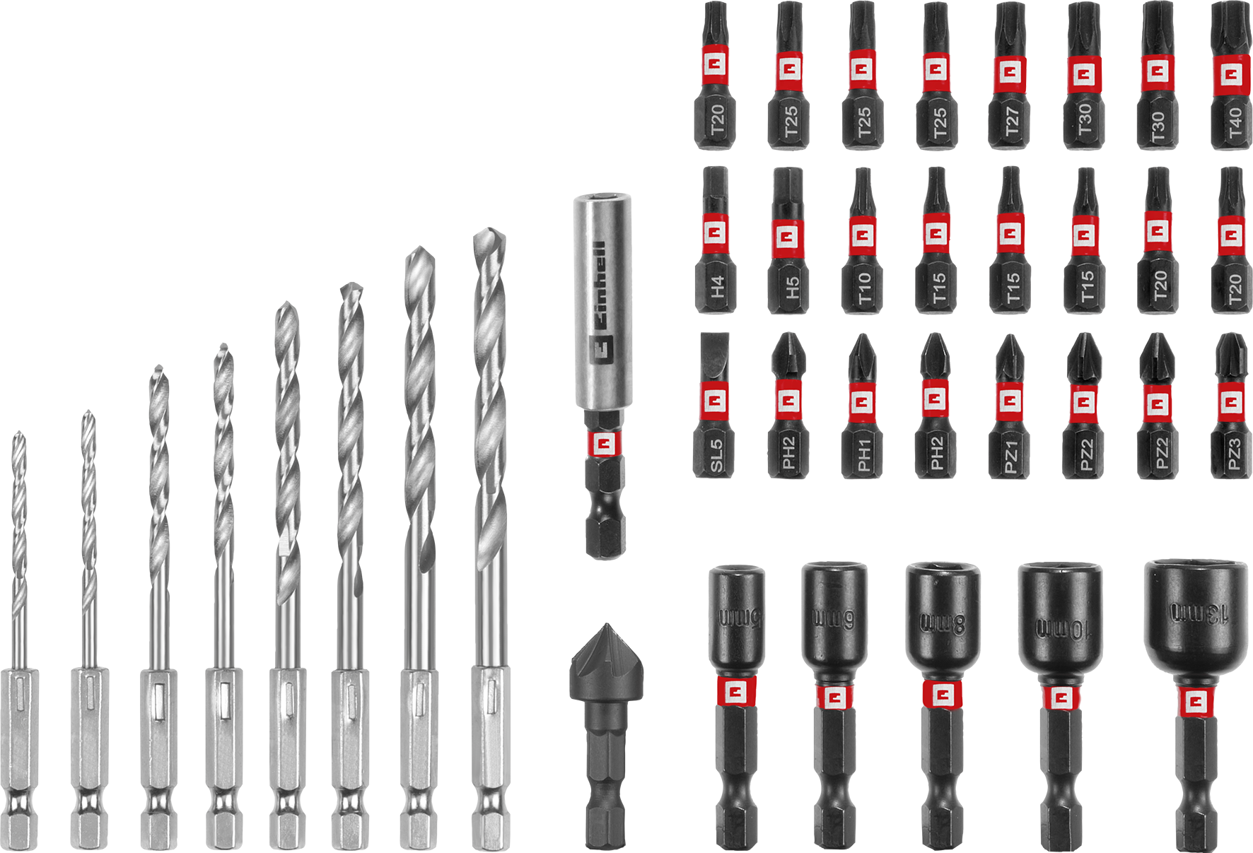 Einhell Impact-Bit-Set mit Metallbohrern, M-CASE, 39-tlg.
