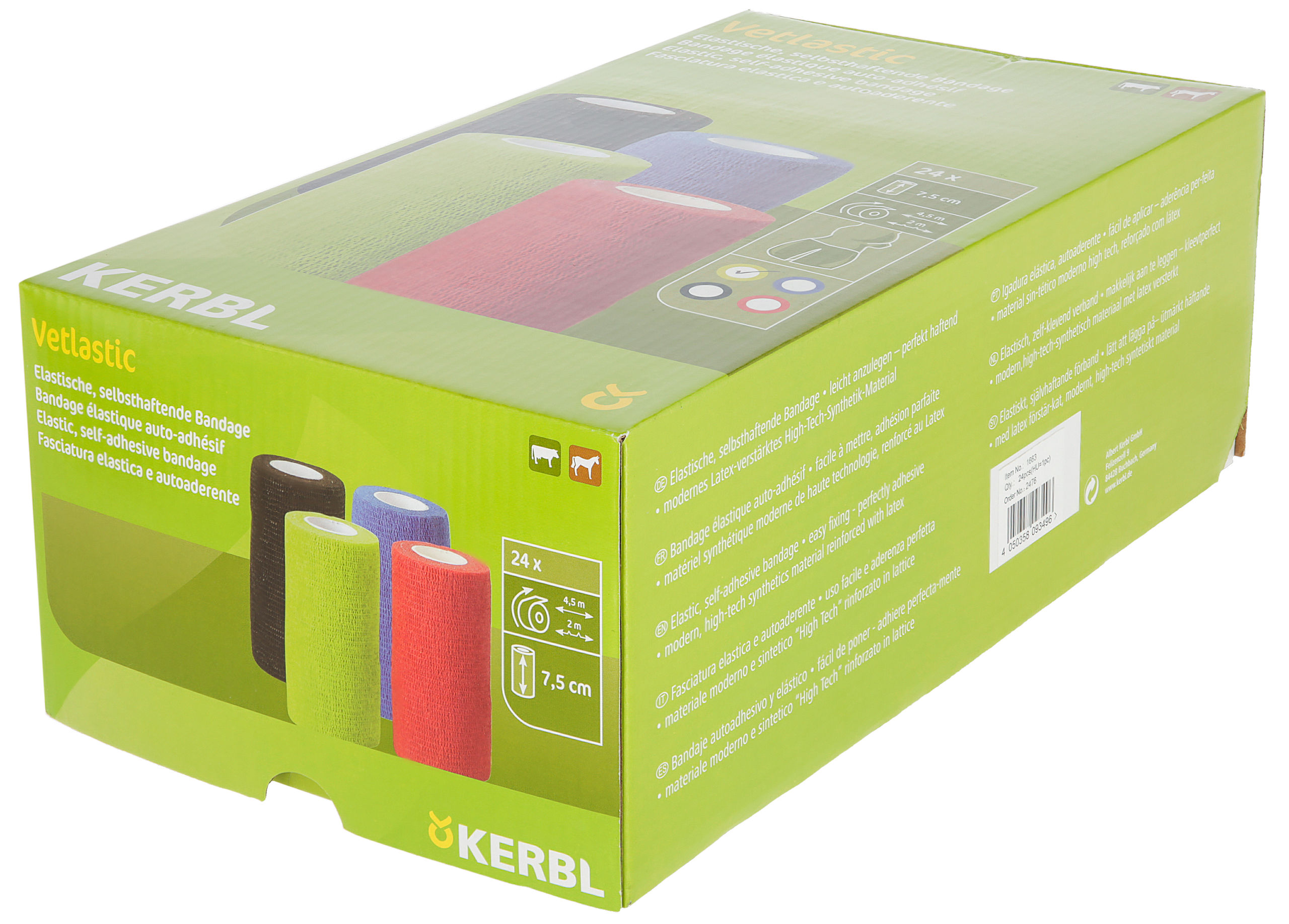 Kerbl VetLastic selbsthaft. Bandage, hellgrün 7,5 cm