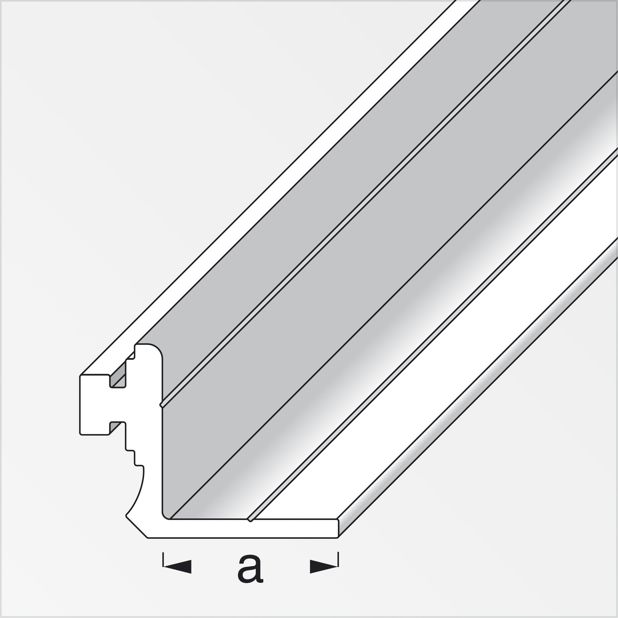 Alfer coaxis®-Anschlag-Profil, 1 m x 23,5 mm Alfer coaxis®-Anschlag-Profil, 1 m x 23,5 mm